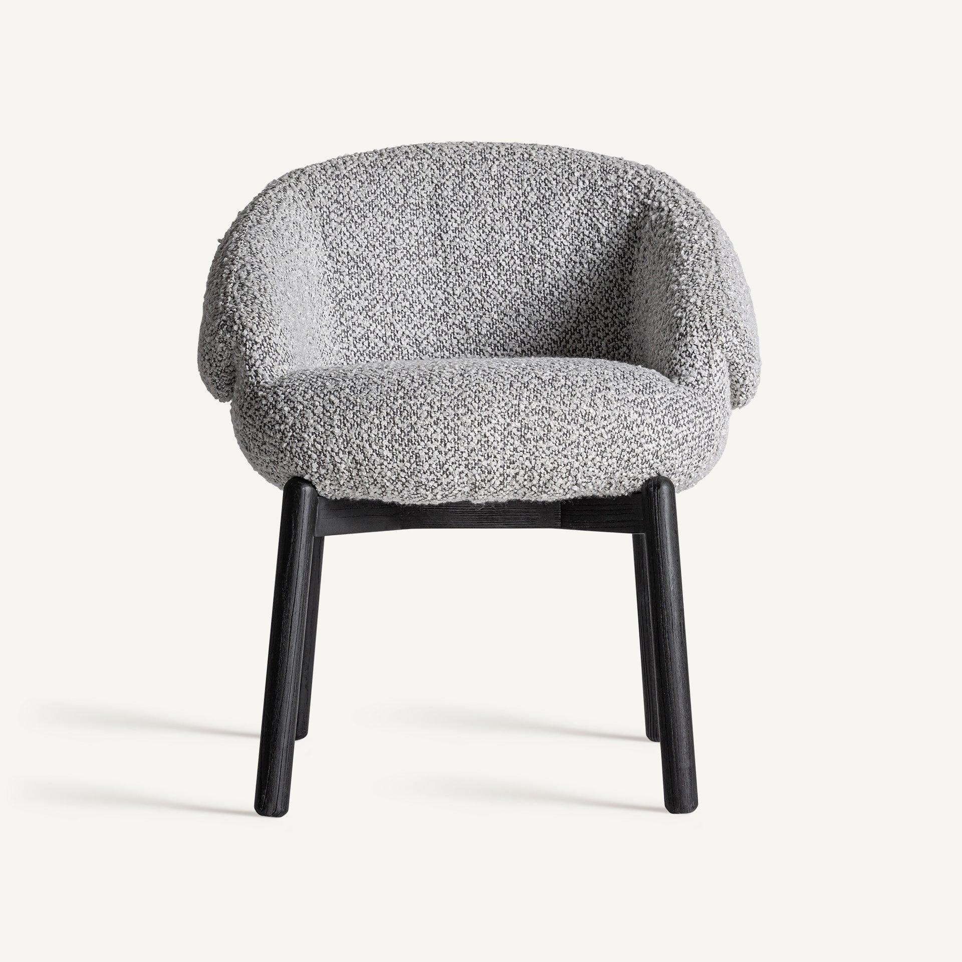 Chaise ronde en tissu gris | VICAL Jacquard | REMO-HOME, mobilier design et décoration d'intérieur
