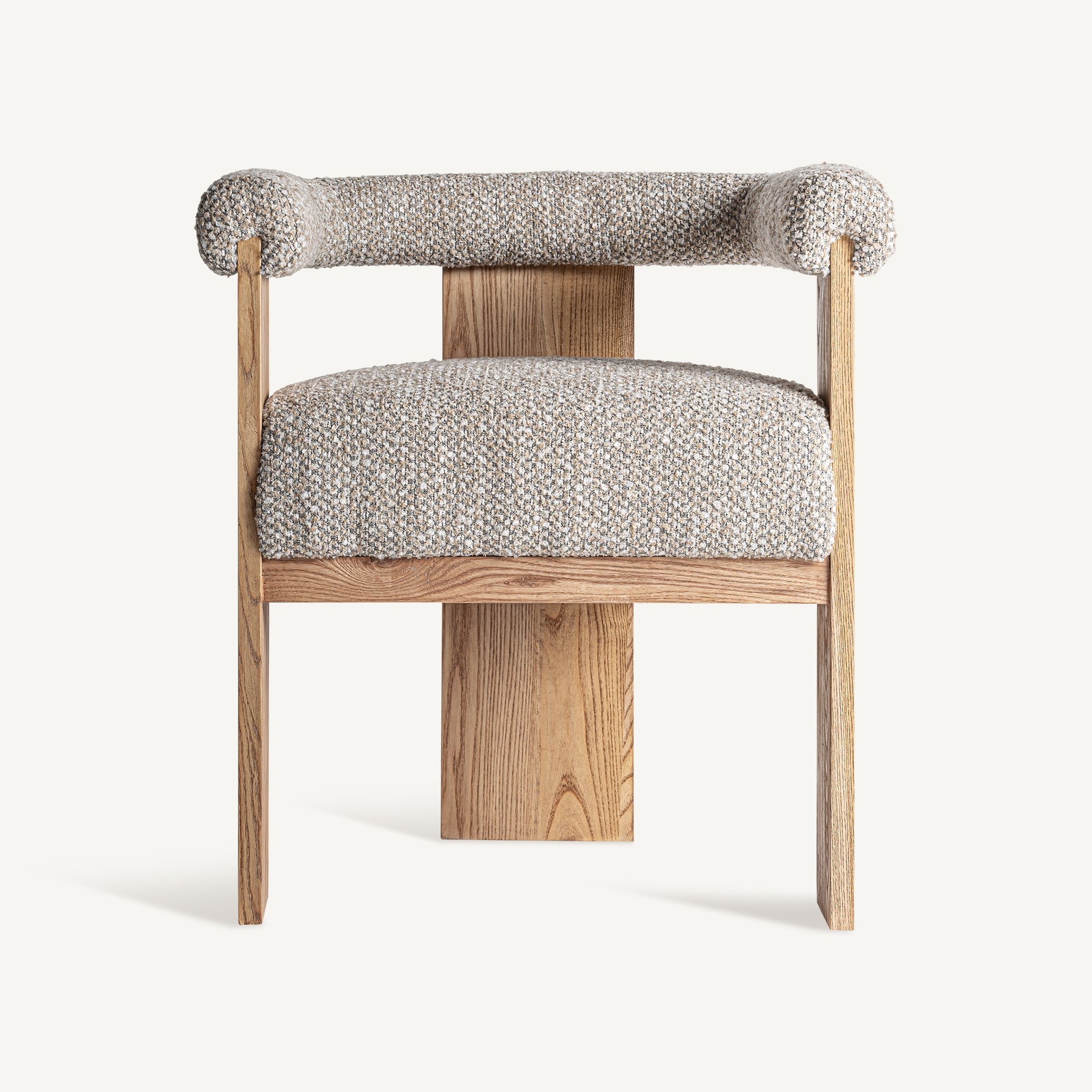 Chaise salle à manger tissu gris chiné et chêne clair | VICAL Ustka | REMO-HOME, mobilier design et décoration d'intérieur