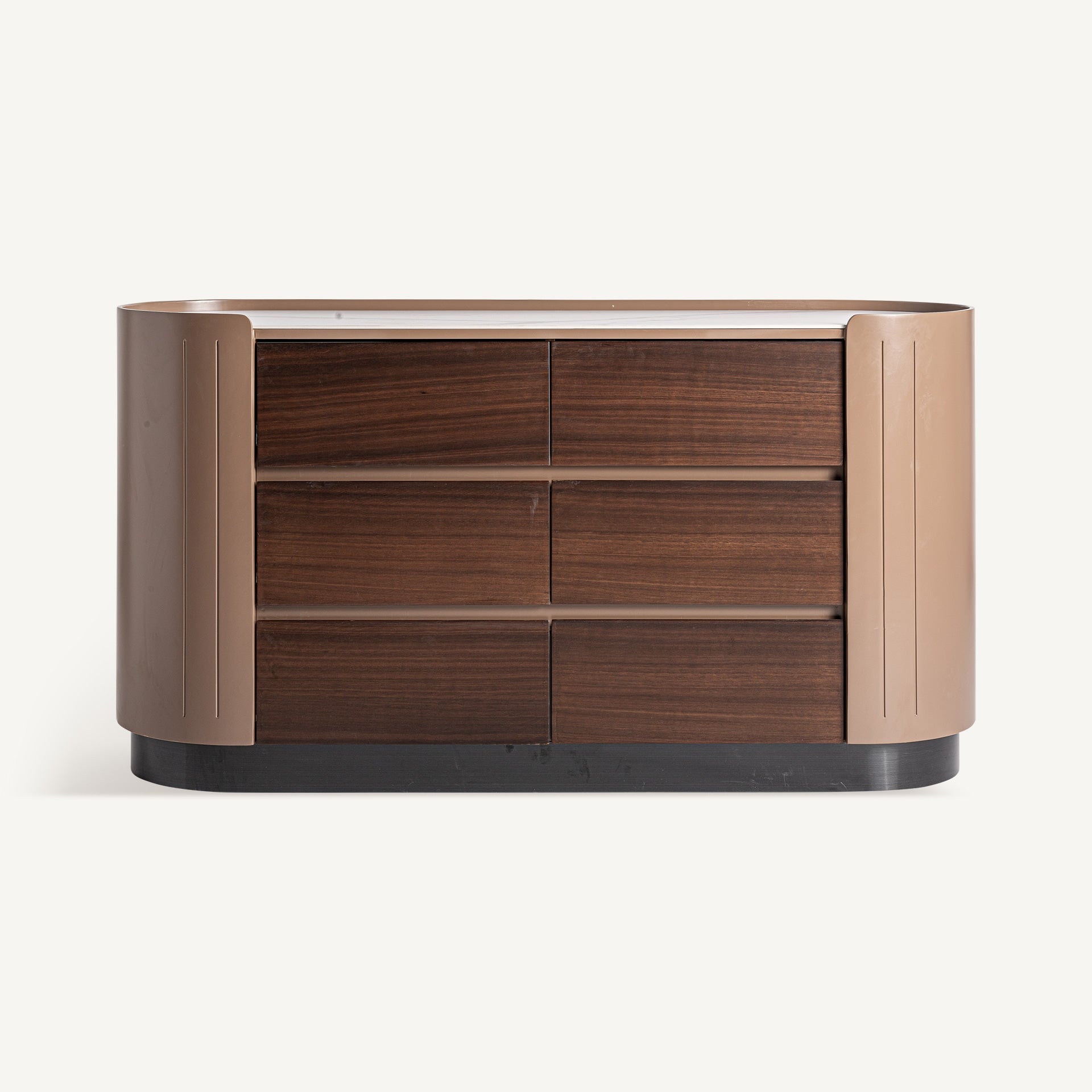 Commode en céramique blanche et bois d'eucalyptus | VICAL Soaza