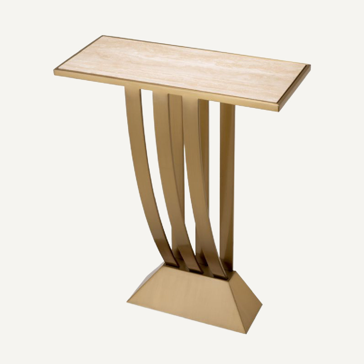 Console en laiton brossé et travertin | Eichholtz Beau Deco | REMO-HOME, mobilier et décoration d'intérieur