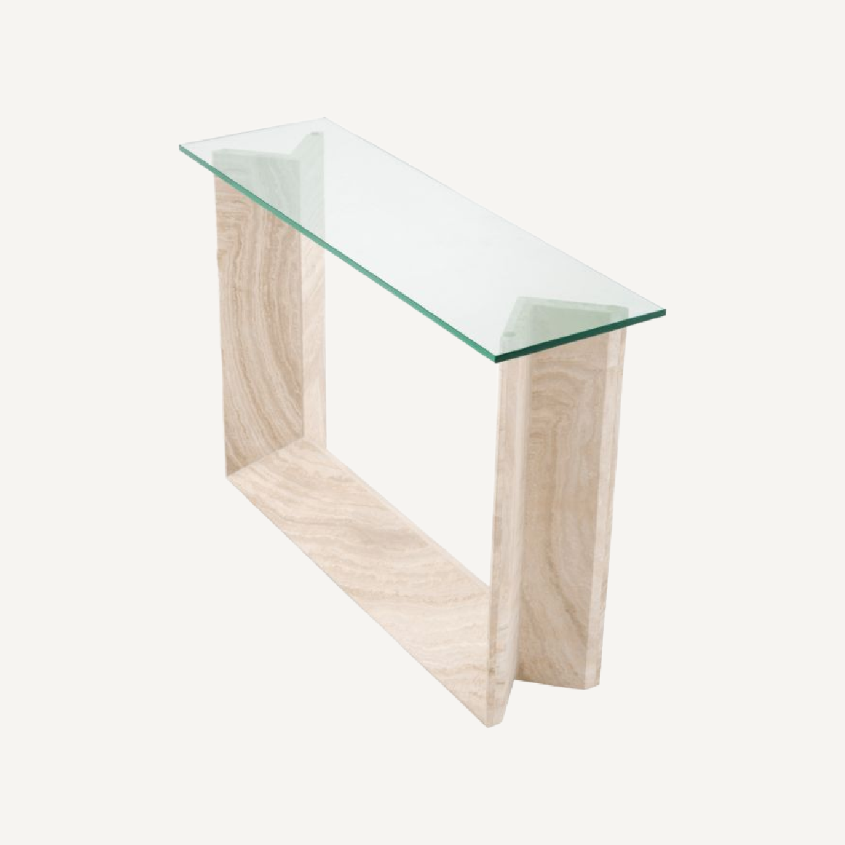Console en travertin et verre transparent | Eichholtz Fortuna | REMO-HOME, mobilier et décoration d'intérieur