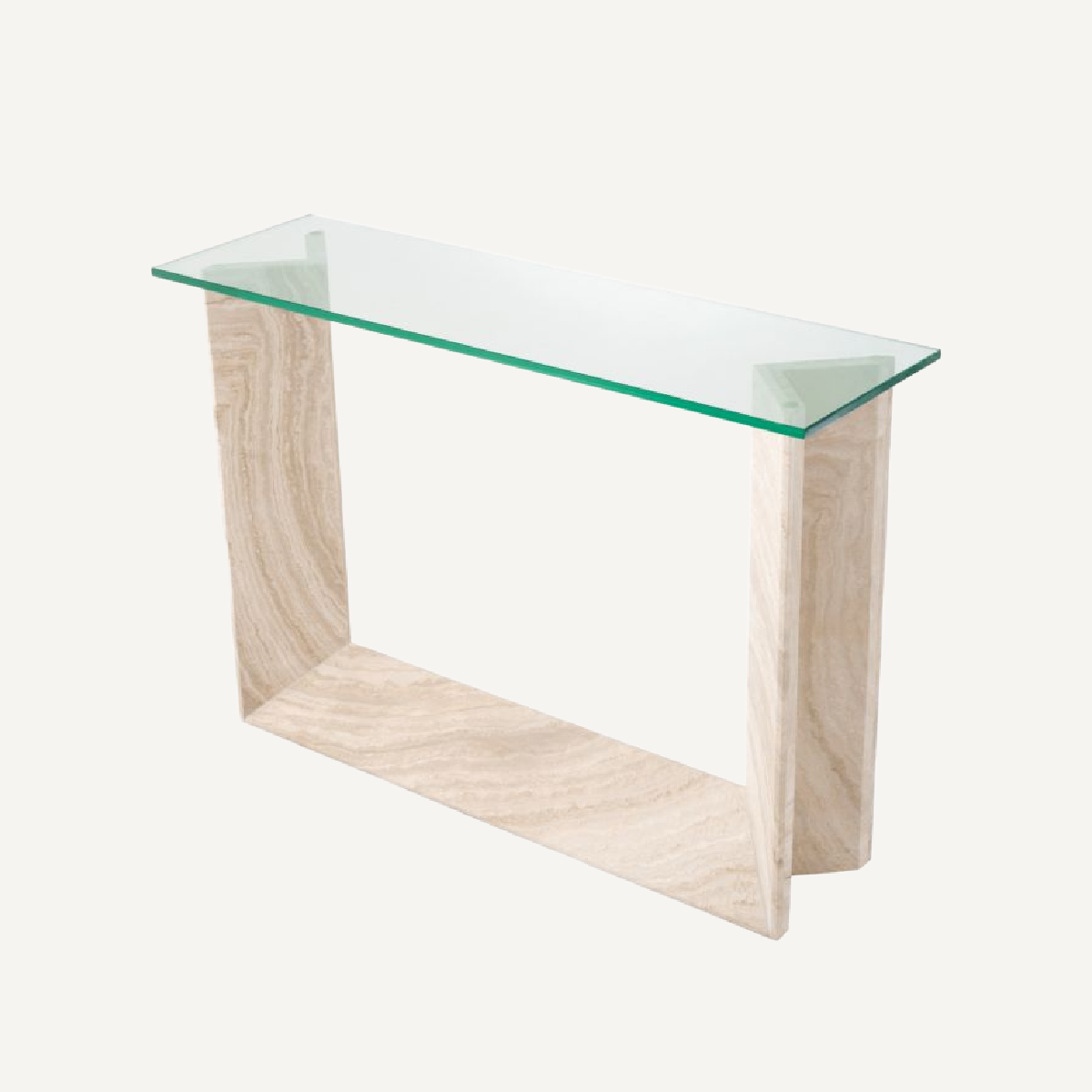 Console en travertin et verre transparent | Eichholtz Fortuna | REMO-HOME, mobilier et décoration d'intérieur