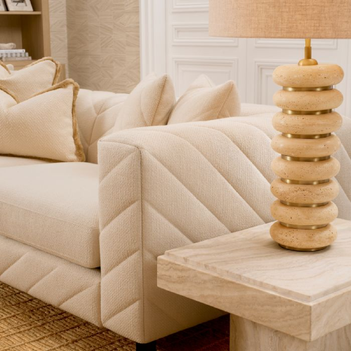 Coussin carré en tissu crème | Eichholtz Kauai S | REMO-HOME, mobilier et décoration d'intérieur