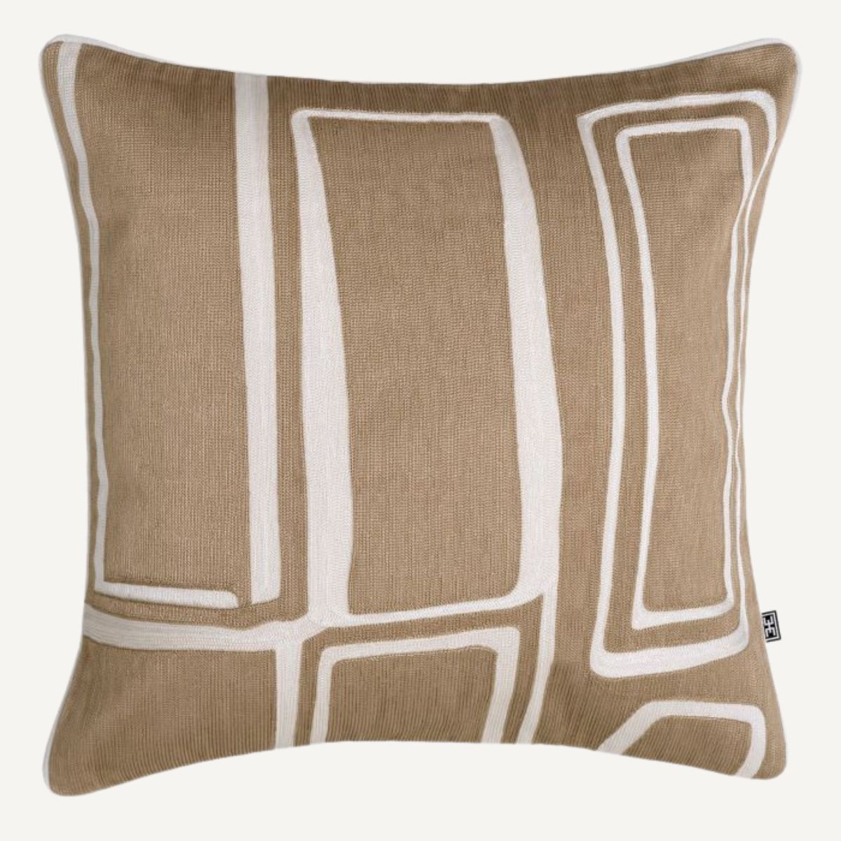Coussin carré en tissu doré/beige | Eichholtz Ribeira | REMO-HOME, mobilier et décoration d'intérieur