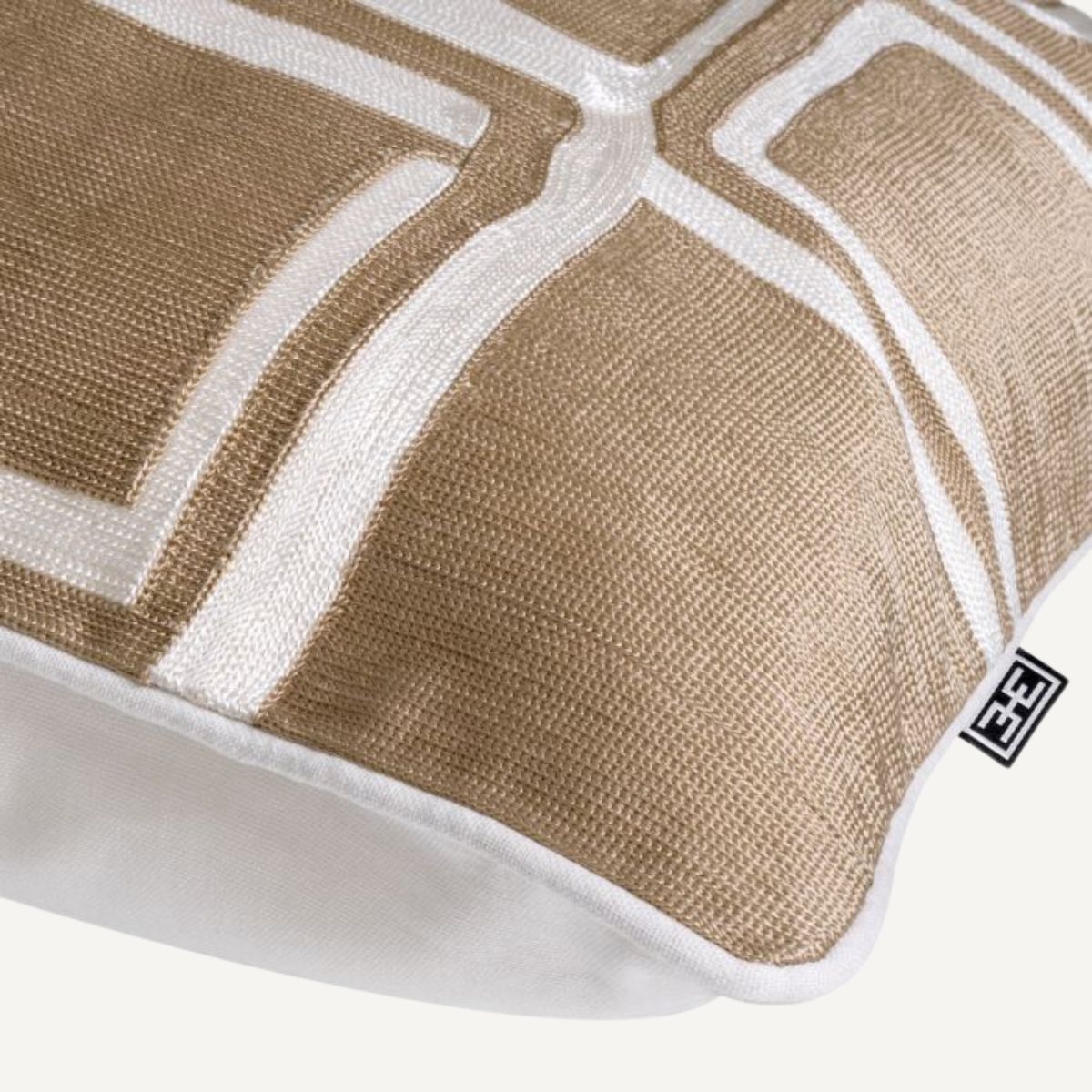 Coussin carré en tissu doré/beige | Eichholtz Ribeira | REMO-HOME, mobilier et décoration d'intérieur