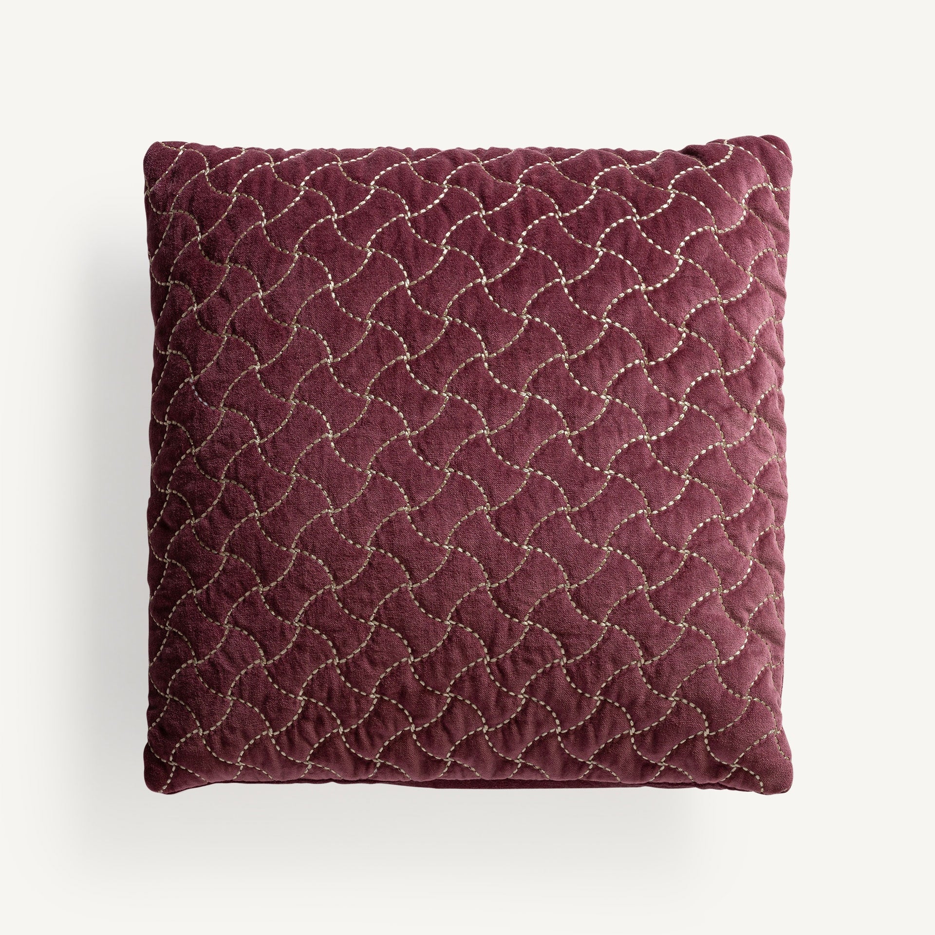 Coussin carré velours bordeaux brodé | VICAL Lis | REMO-HOME, mobilier design et décoration d'intérieur