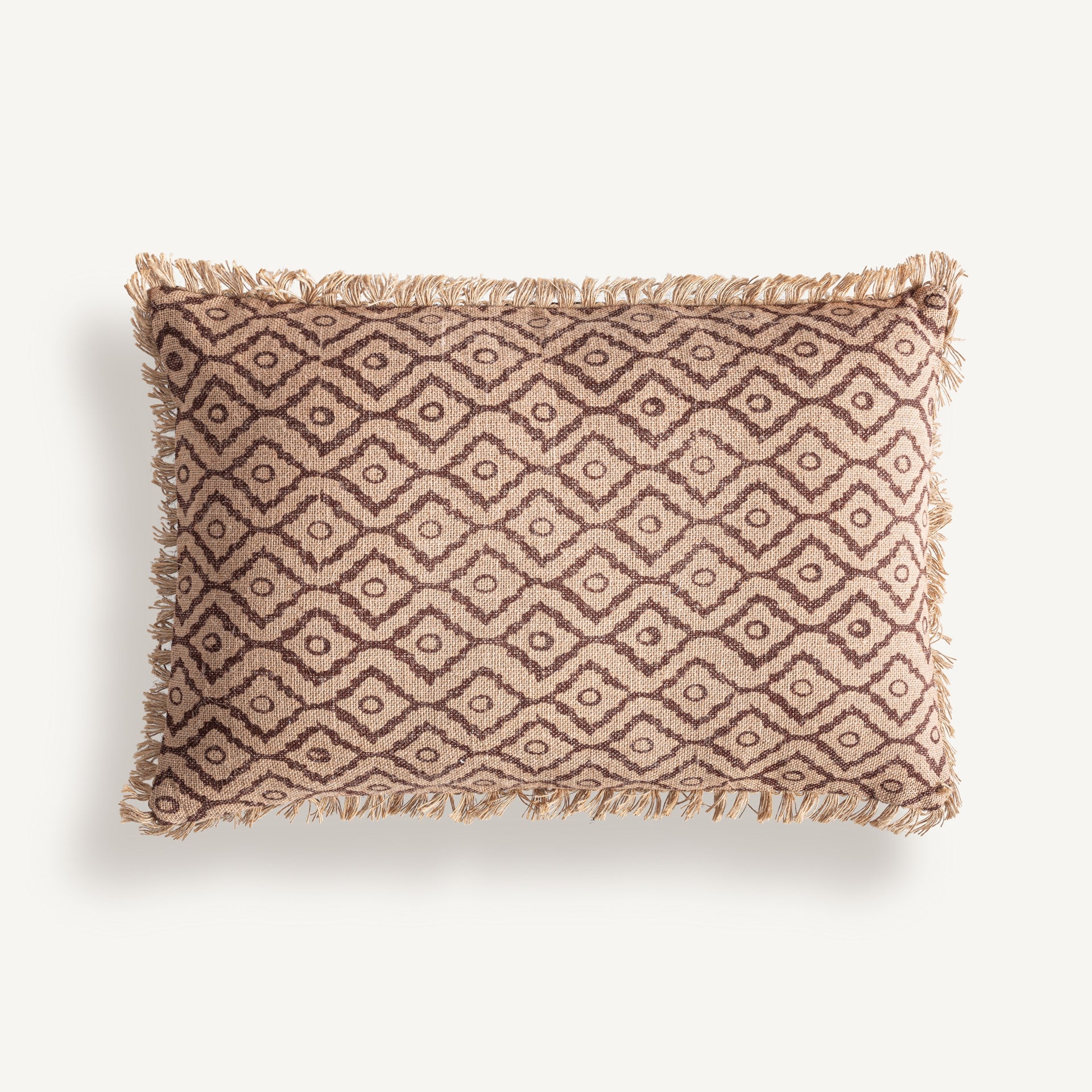 Coussin ethnique en jute texturé beige et marron | VICAL Seth | REMO-HOME, mobilier design et décoration d'intérieur