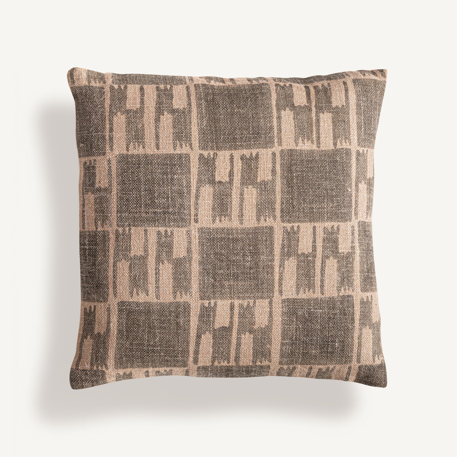 Coussin géométrique ethnique jute beige et ocre | VICAL Khonsu | REMO-HOME, mobilier design et décoration d'intérieur