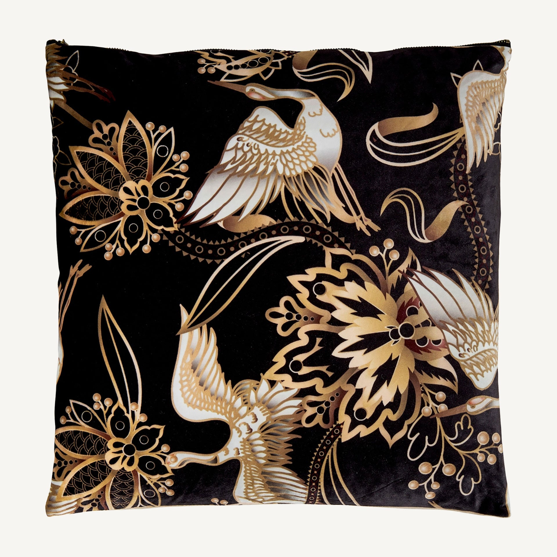 Coussin velours noir et doré motif provençal | VICAL Achlys | REMO-HOME, mobilier design et décoration d'intérieur