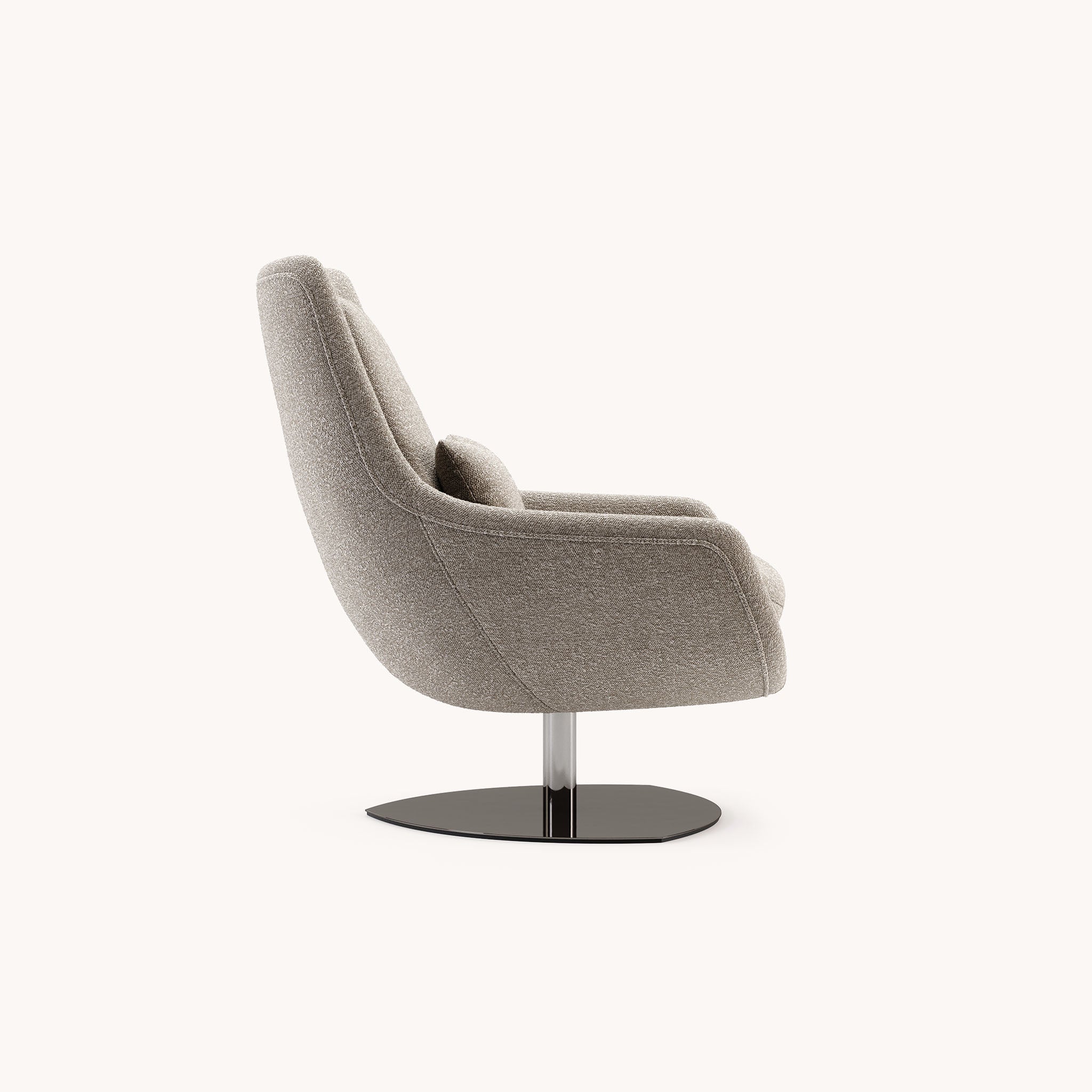 Fauteuil pivotant bouclé taupe | Domkapa Elba