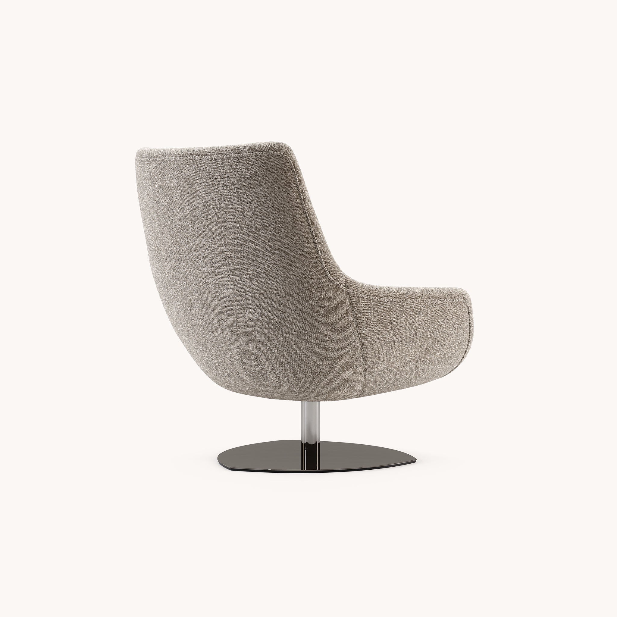 Fauteuil pivotant bouclé taupe | Domkapa Elba