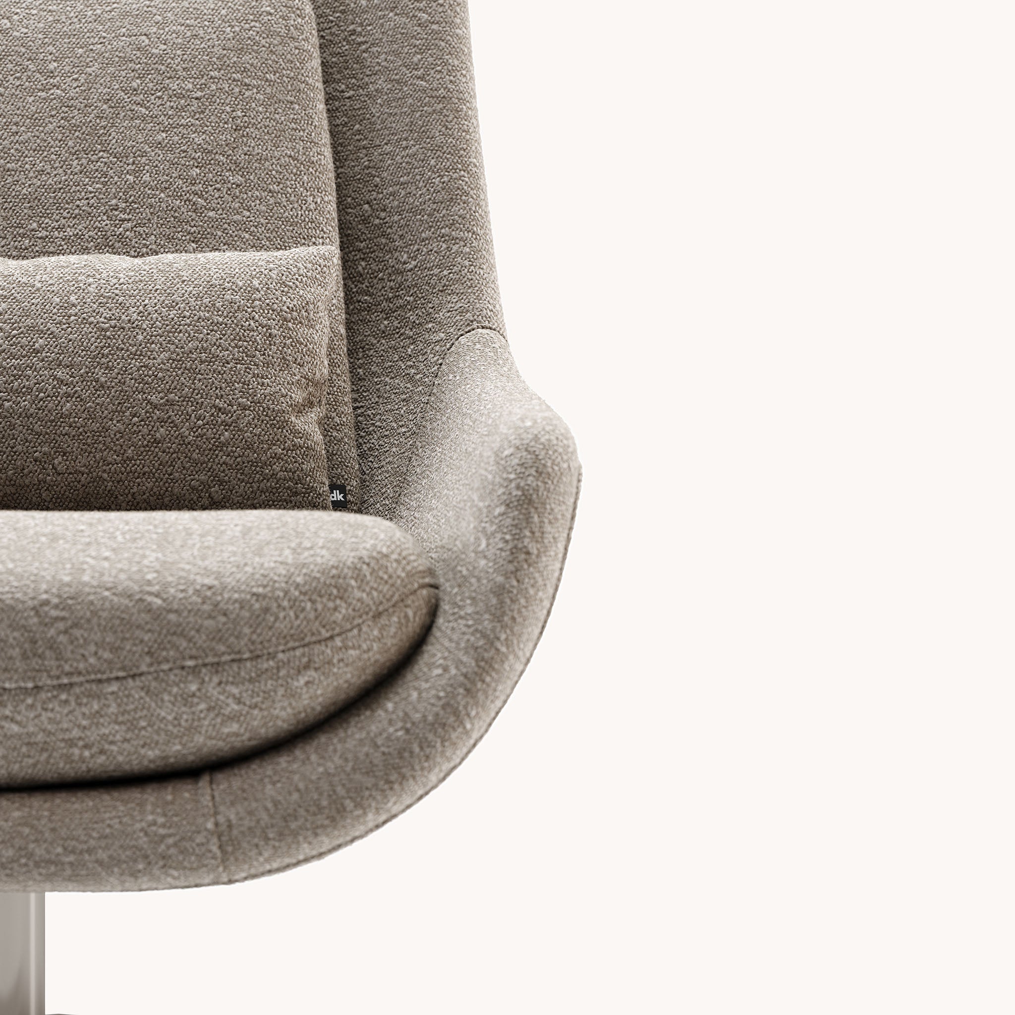Fauteuil pivotant bouclé taupe | Domkapa Elba