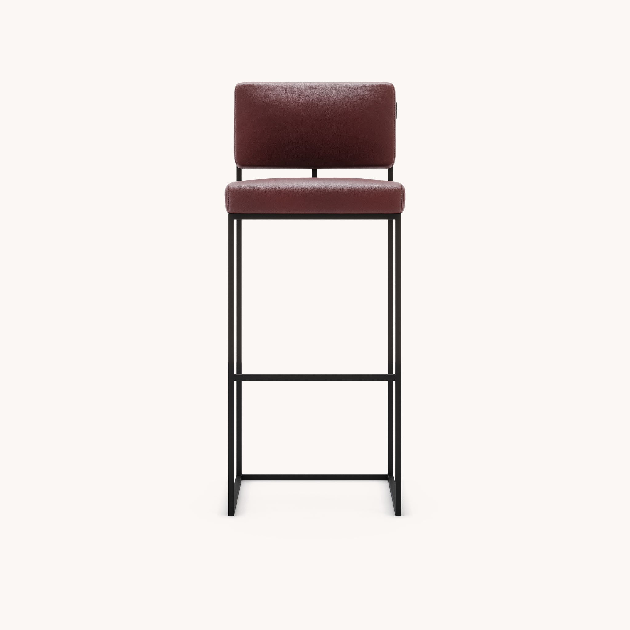 Chaise de bar en cuir véritable bordeaux | Domkapa Gram