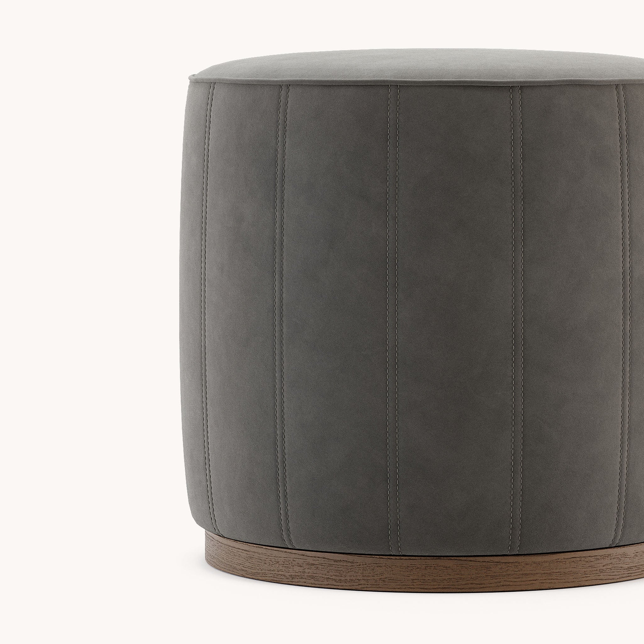 Pouf en microfibre gris | Domkapa Low