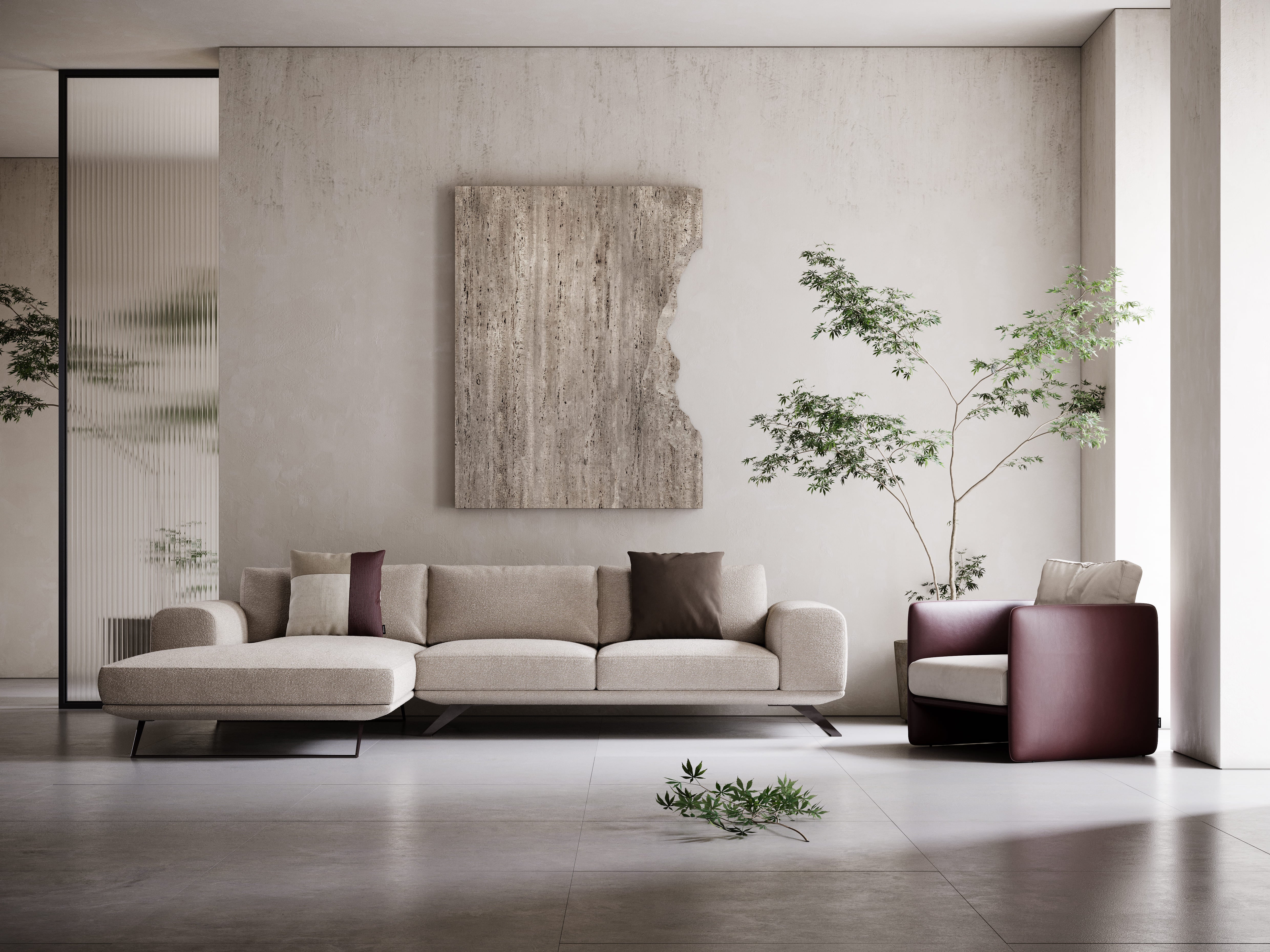 Canapé 3-4 places bouclé crème | Domkapa Aniston