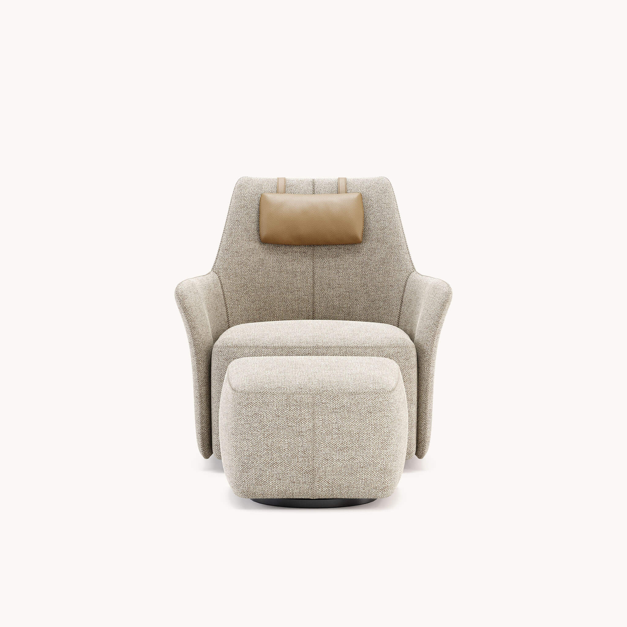 Fauteuil pivotant en tissu sable | Domkapa Alexander