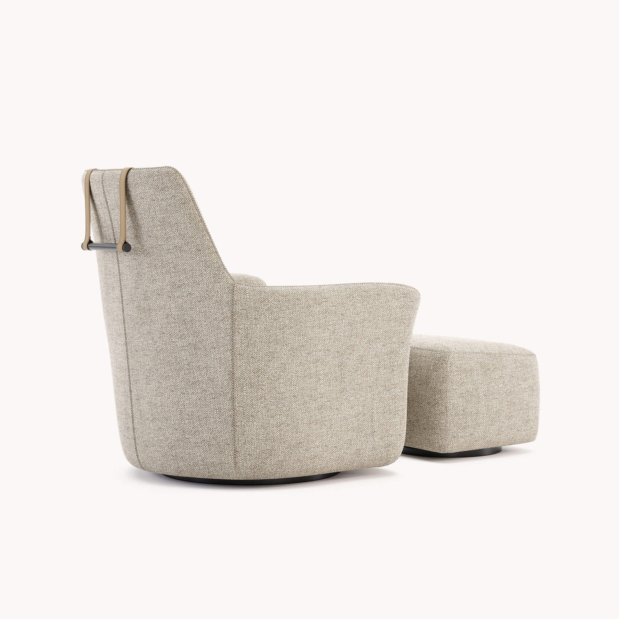 Pouf repose-pieds en tissu sable | Domkapa Alexander