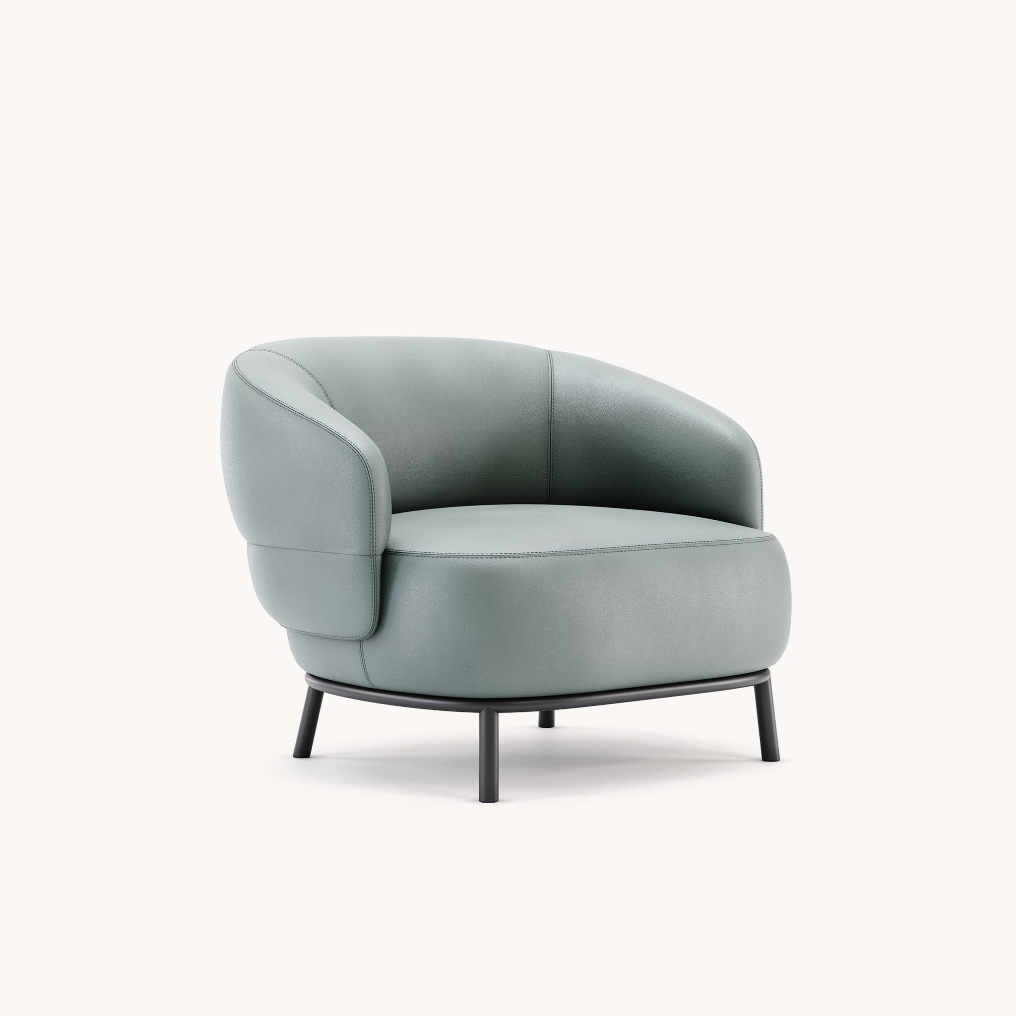 Fauteuil en cuir bleu | Domkapa Juliet