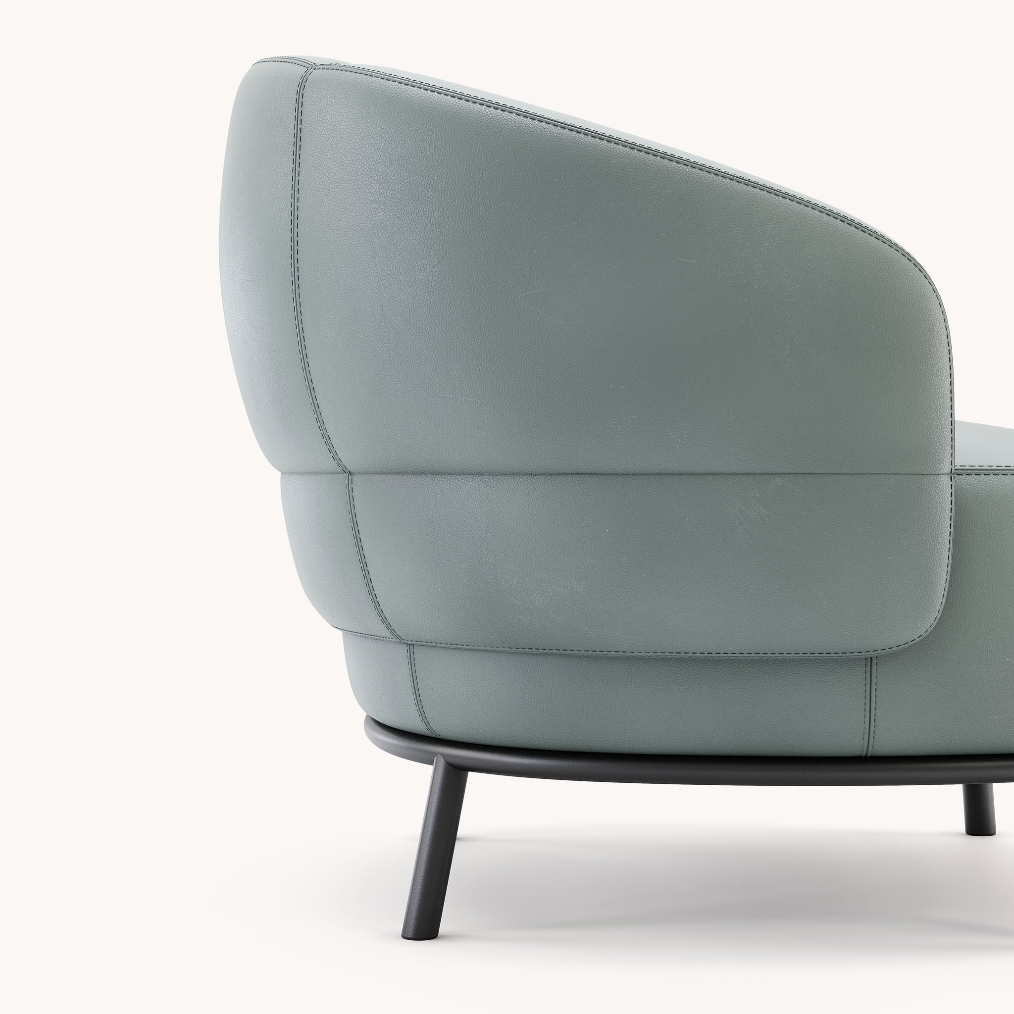 Fauteuil en cuir bleu | Domkapa Juliet