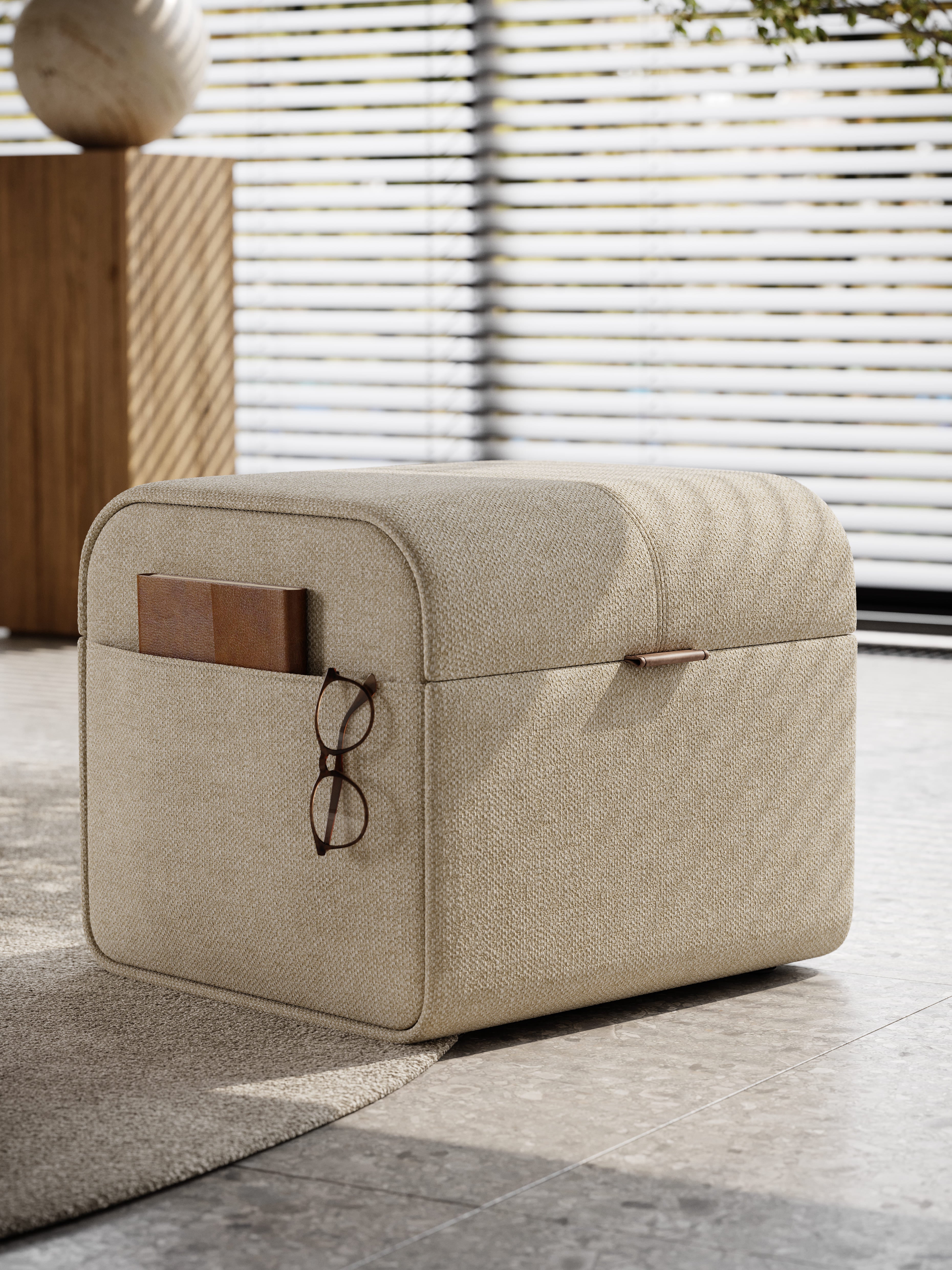 Pouf avec rangement gris anthracite | Domkapa Adley S