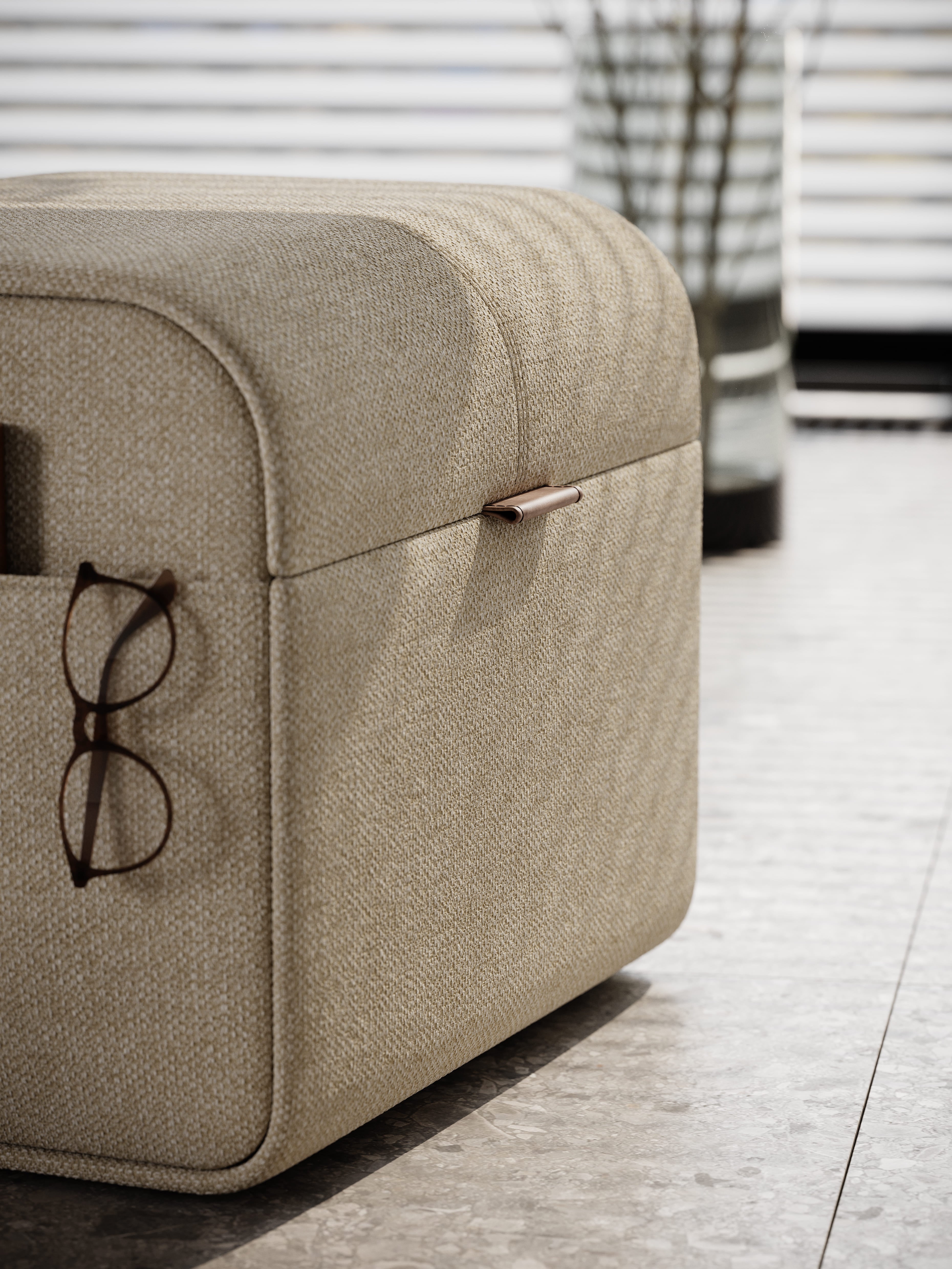 Pouf avec rangement gris anthracite | Domkapa Adley S