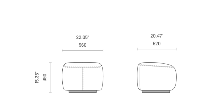 Pouf repose-pieds en tissu sable | Domkapa Alexander