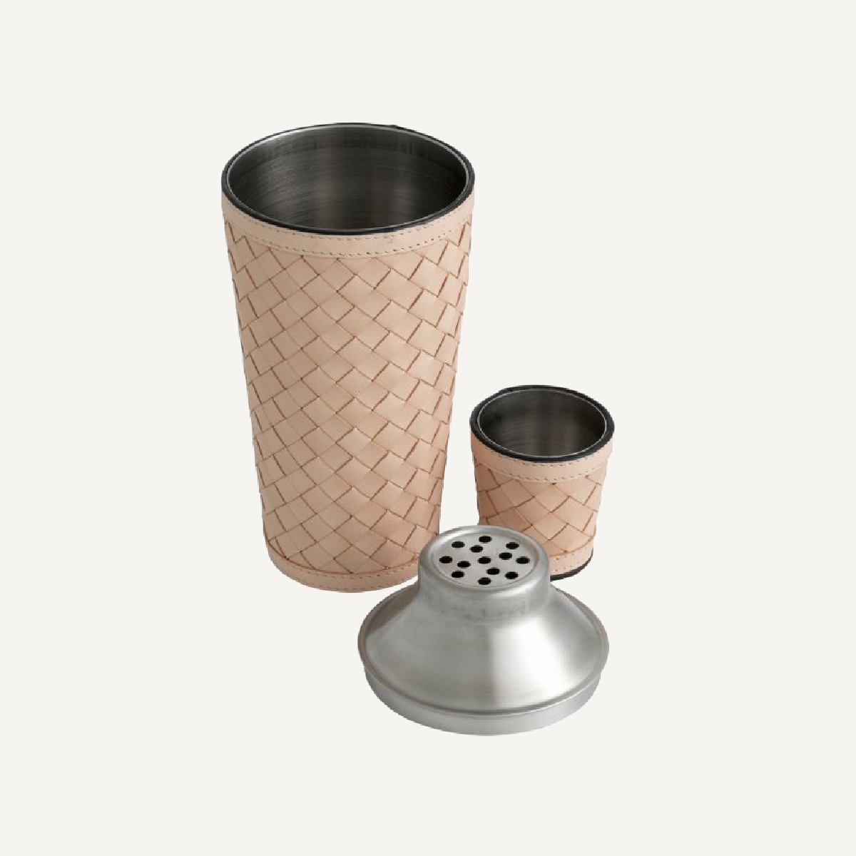 Ensemble cocktail en cuir beige (lot de 3) | Eichholtz Sintra | REMO-HOME, mobilier et décoration d'intérieur