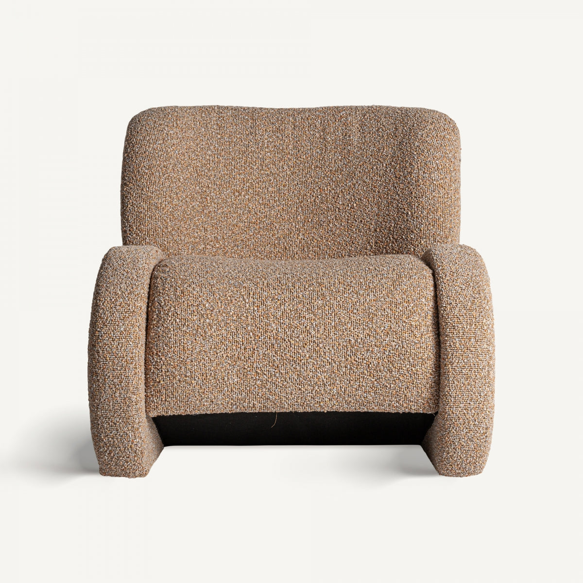Fauteuil bouclé marron et bois de pin | VICAL Ibsen | REMO-HOME, mobilier design et décoration d'intérieur