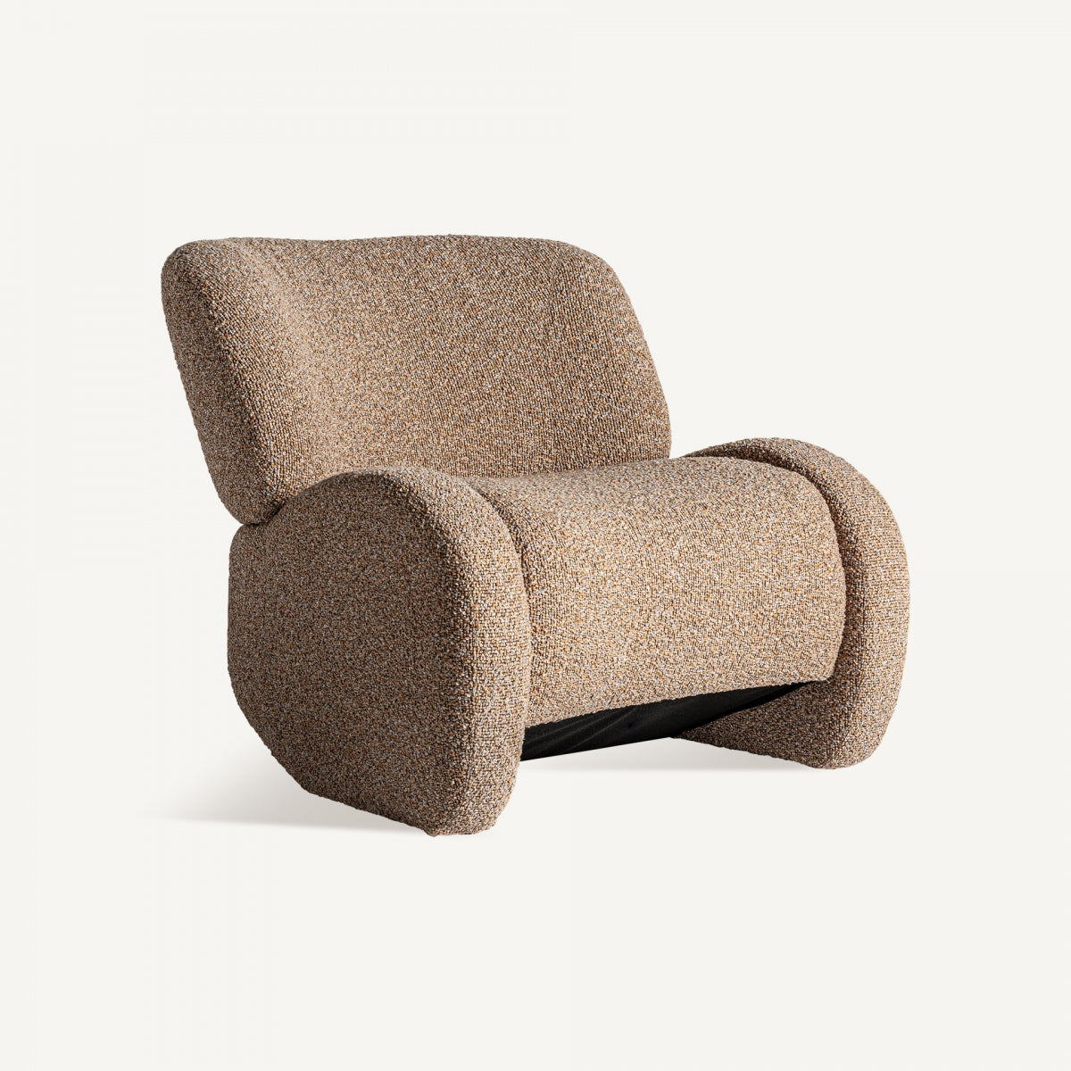 Fauteuil bouclé marron et bois de pin | VICAL Ibsen | REMO-HOME, mobilier design et décoration d'intérieur