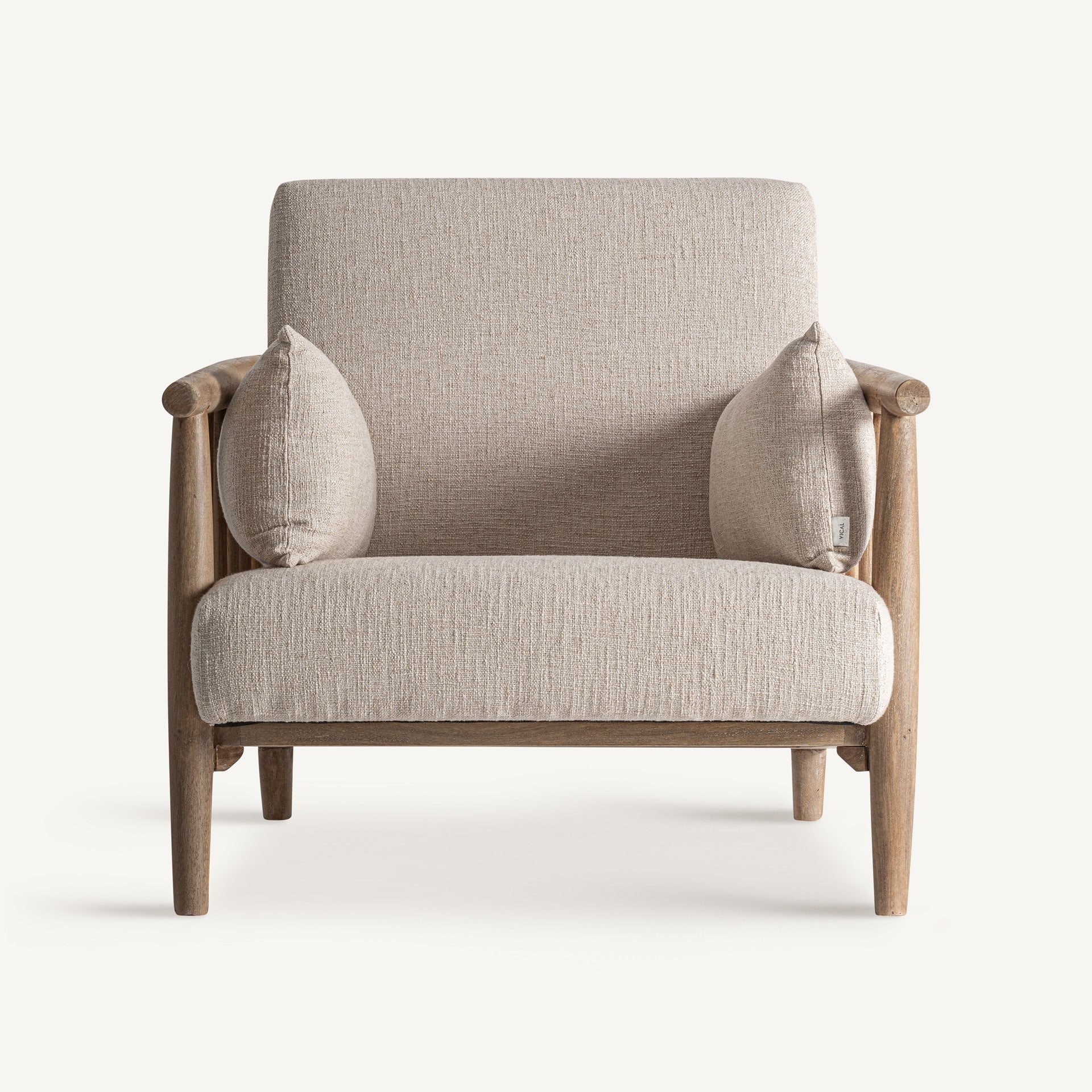 Fauteuil capitonné tissu beige | VICAL Grebin | REMO-HOME, mobilier design et décoration d'intérieur