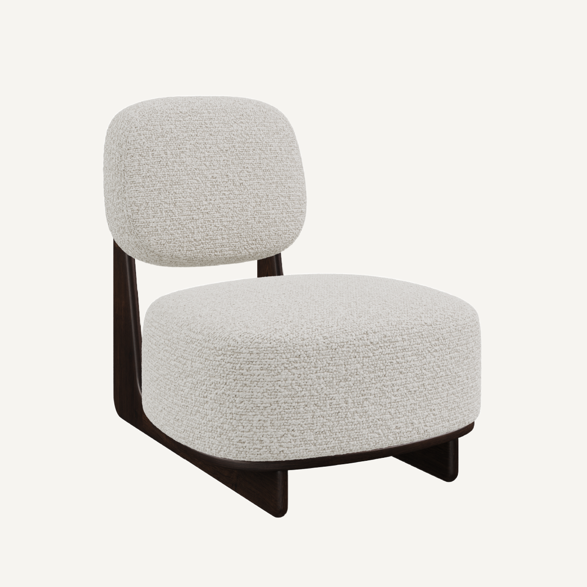Fauteuil d'appoint bouclé crème | Dôme Deco Tate | REMO-HOME, mobilier et décoration d'intérieur