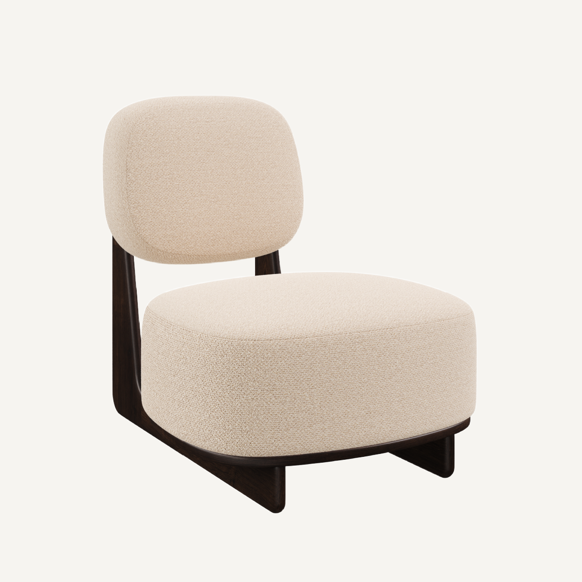 Fauteuil d'appoint en tissu blanc cassé | Dôme Deco Tate | REMO-HOME, mobilier et décoration d'intérieur