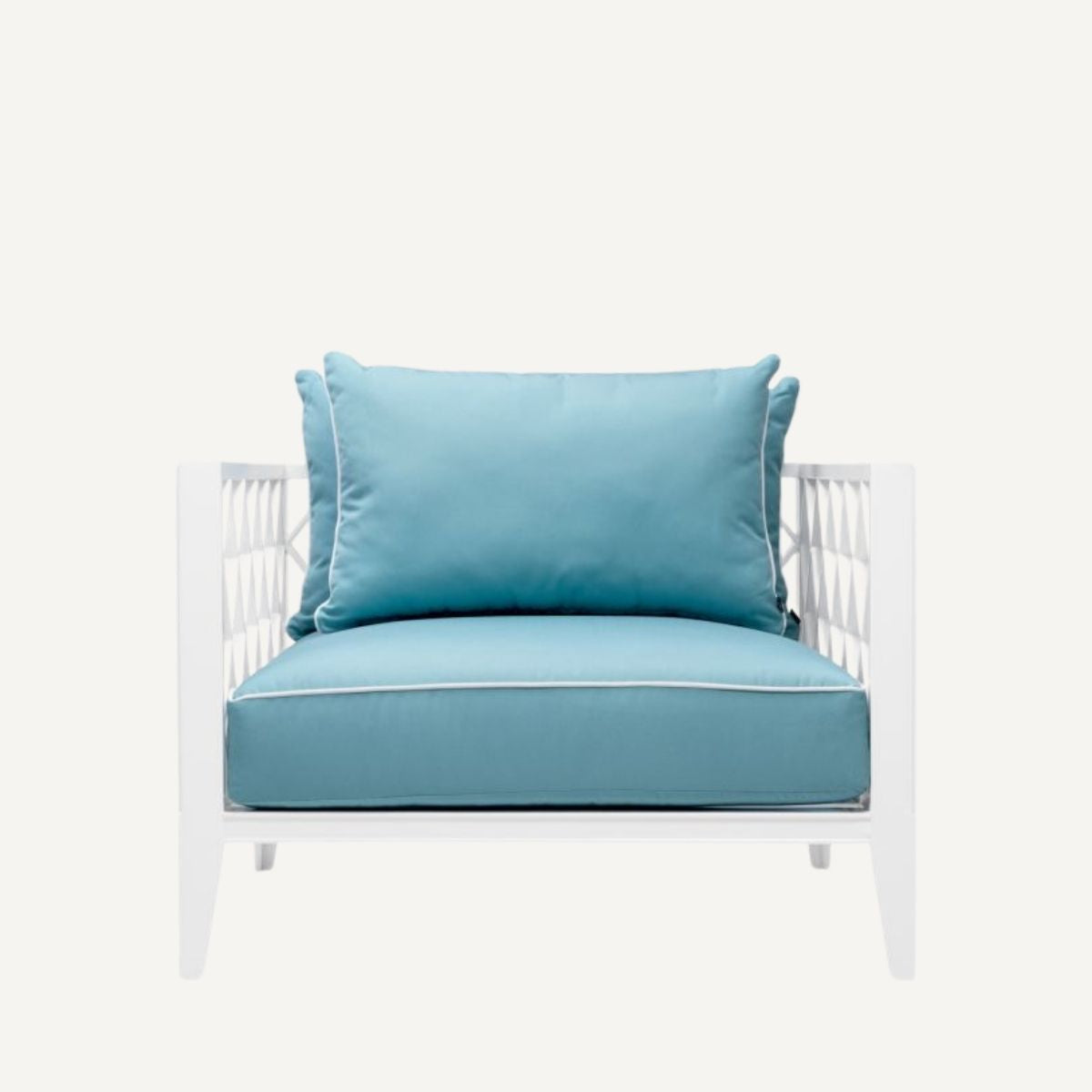 Fauteuil d'extérieur blanc et bleu minéral | Eichholtz Ocean Club | REMO-HOME, mobilier et décoration d'intérieur