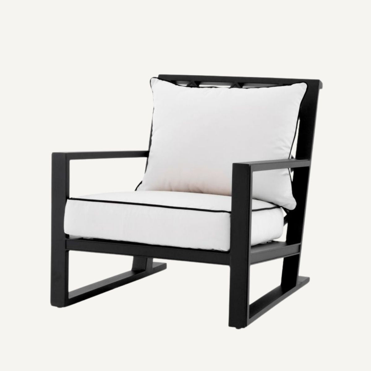 Fauteuil d'extérieur noir et blanc | Eichholtz Como | REMO-HOME, mobilier et décoration d'intérieur