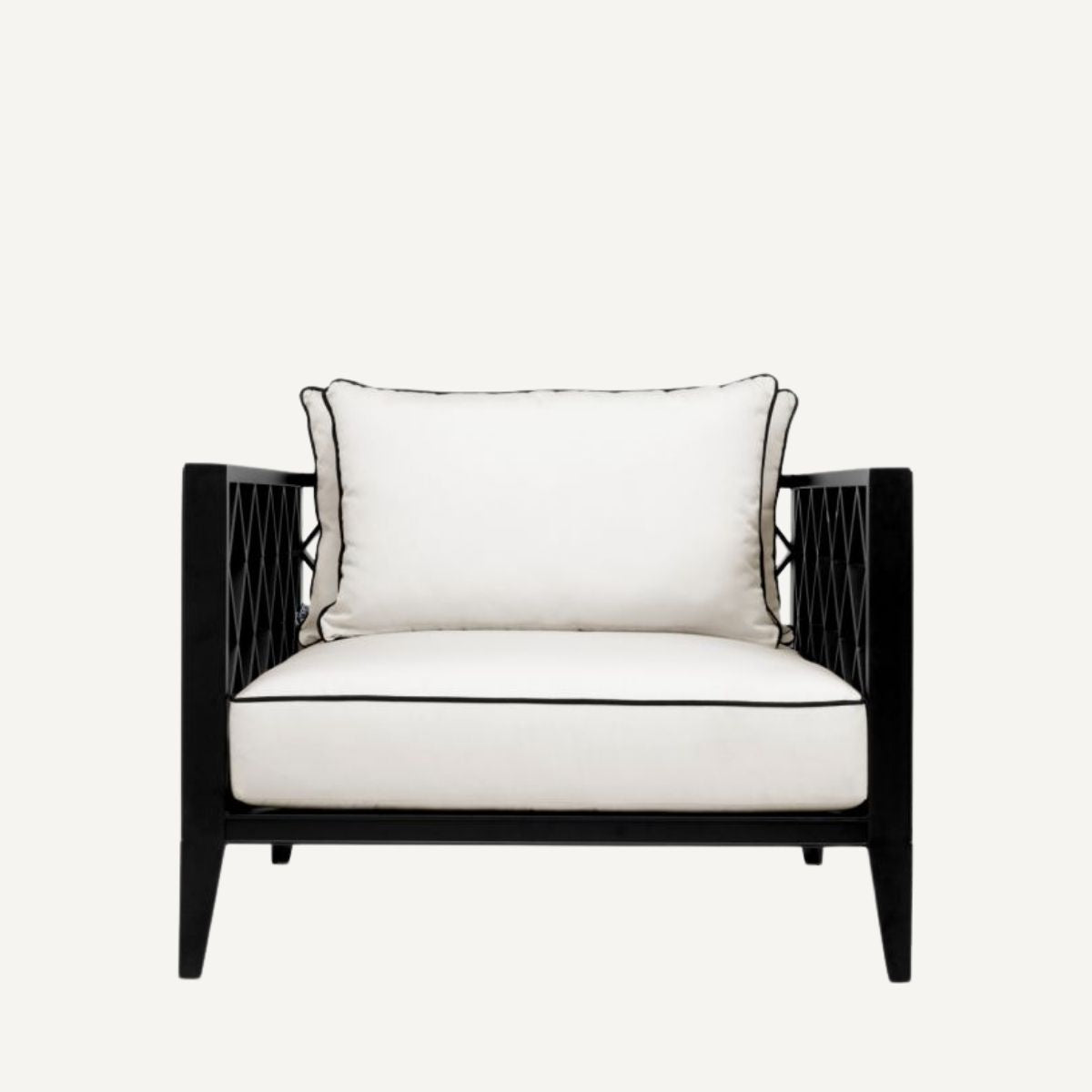 Fauteuil d'extérieur noir et blanc | Eichholtz Ocean Club | REMO-HOME, mobilier et décoration d'intérieur