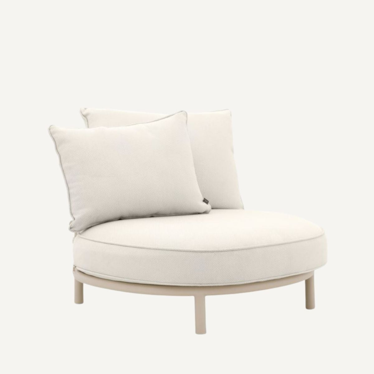 Fauteuil d'extérieur rond en métal sable | Eichholtz Laguno | REMO-HOME, mobilier et décoration d'intérieur