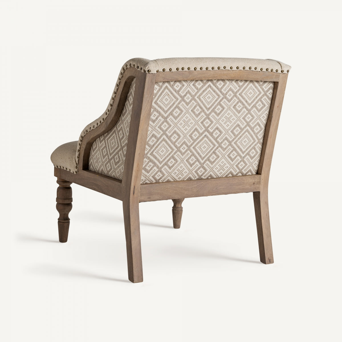 Fauteuil d'appoint en manguier et tissu beige | Vical Objat | REMO-HOME, mobilier et décoration d'intérieur
