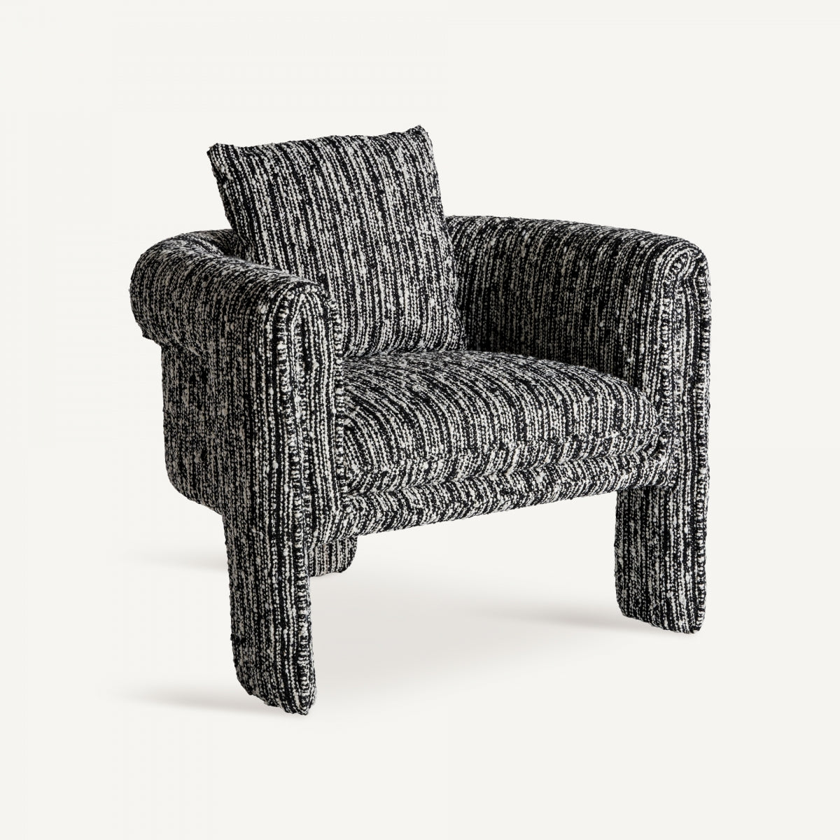 Fauteuil d'appoint en tissu noir et blanc marbré | Vical Kostov | REMO-HOME, mobilier et décoration d'intérieur
