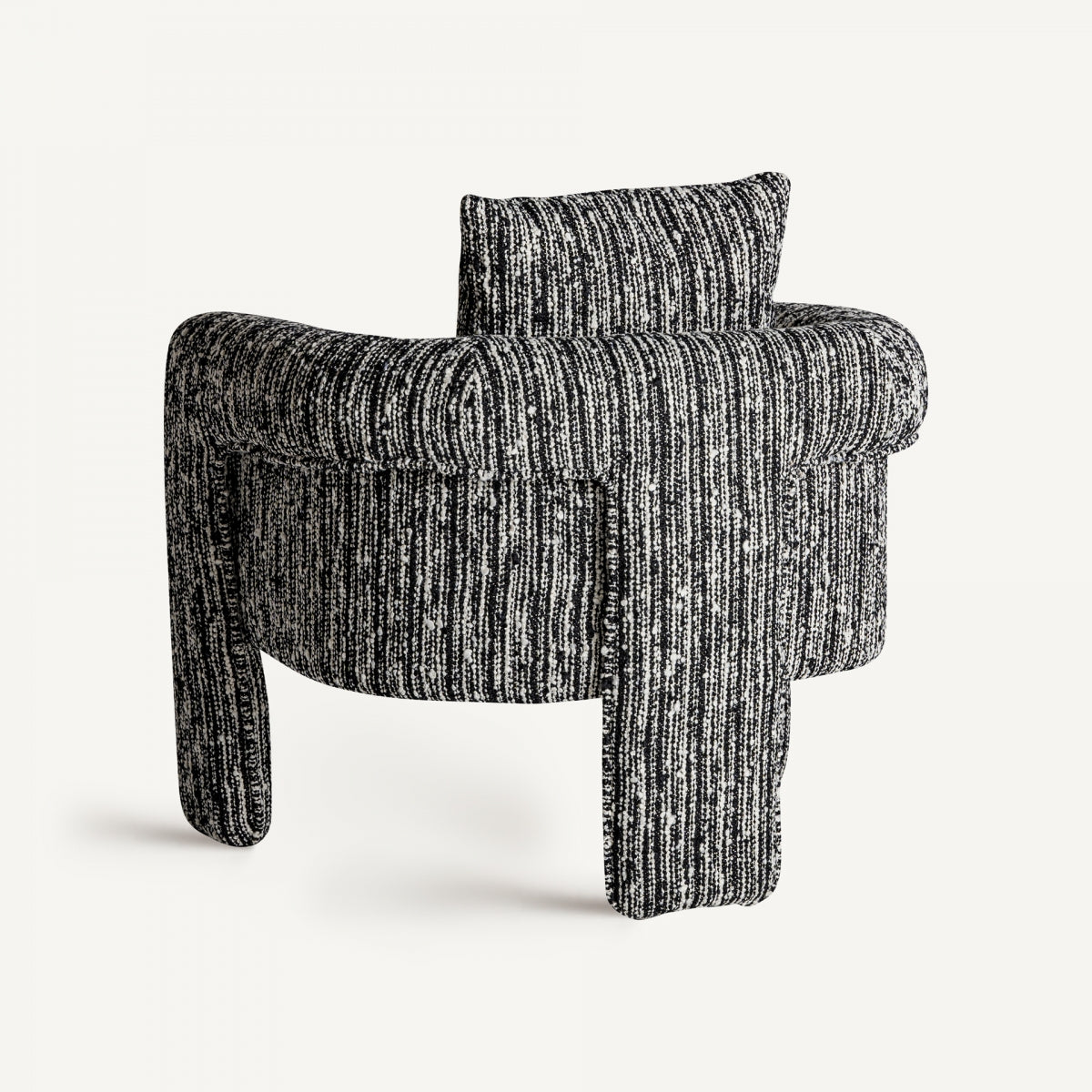 Fauteuil d'appoint en tissu noir et blanc marbré | Vical Kostov | REMO-HOME, mobilier et décoration d'intérieur