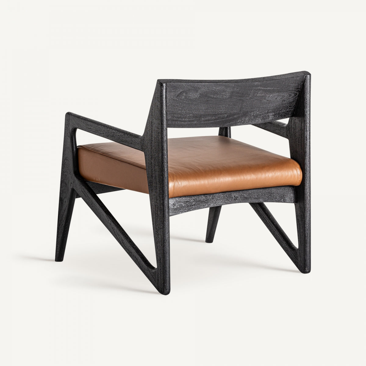 Fauteuil en cuir et bois d'acacia noir | VICAL Beslon | REMO-HOME, mobilier design et décoration d'intérieur