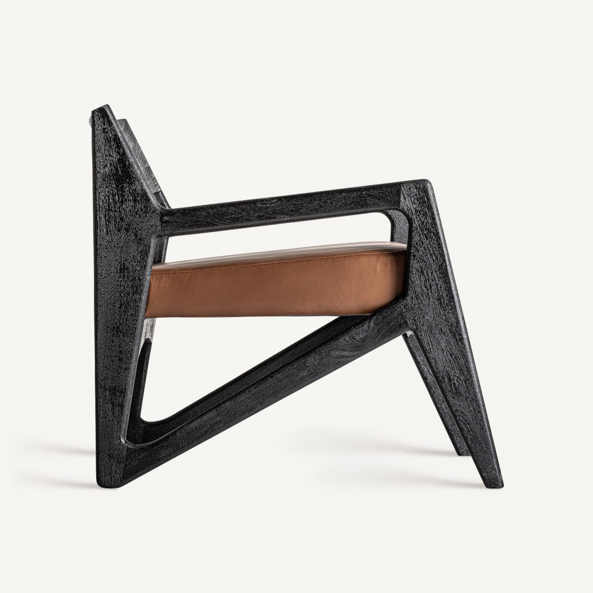 Fauteuil en cuir et bois d'acacia noir | VICAL Beslon | REMO-HOME, mobilier design et décoration d'intérieur