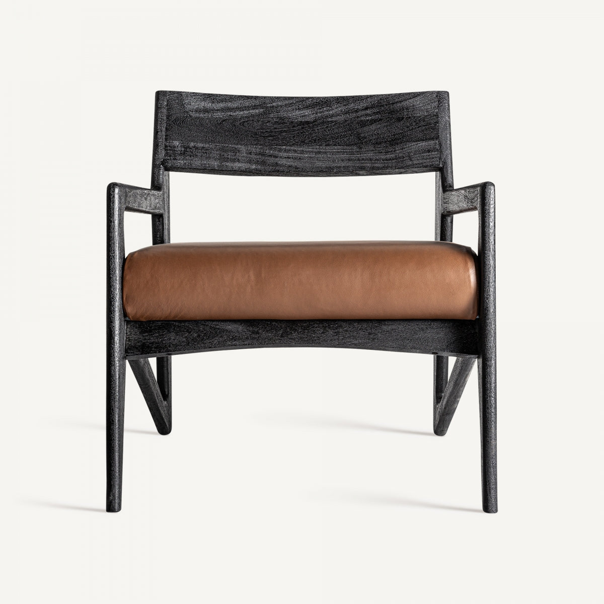 Fauteuil en cuir et bois d'acacia noir | VICAL Beslon | REMO-HOME, mobilier design et décoration d'intérieur