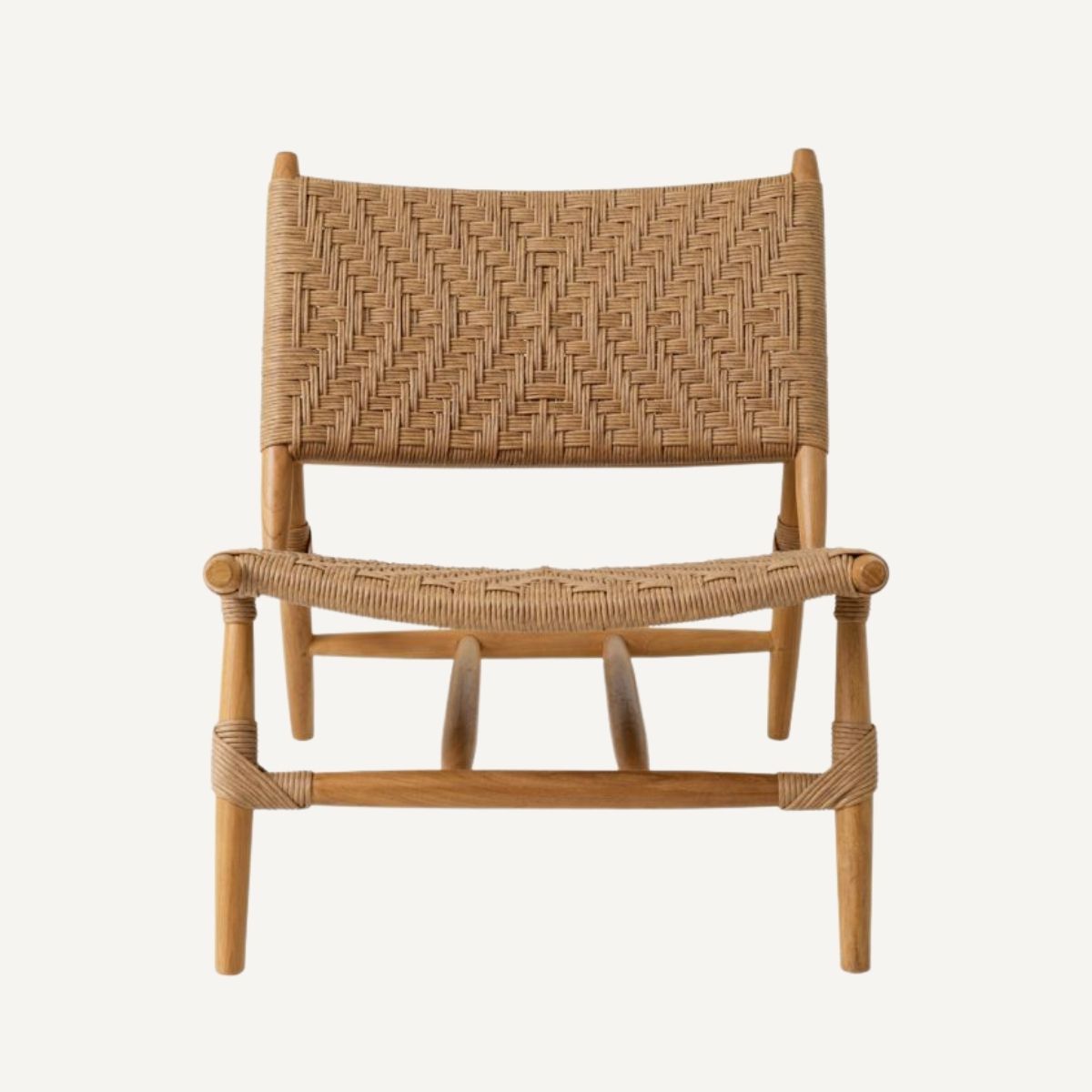 Fauteuil et pouf d'extérieur en teck | Eichholtz Laroc | REMO-HOME, mobilier et décoration d'intérieur.