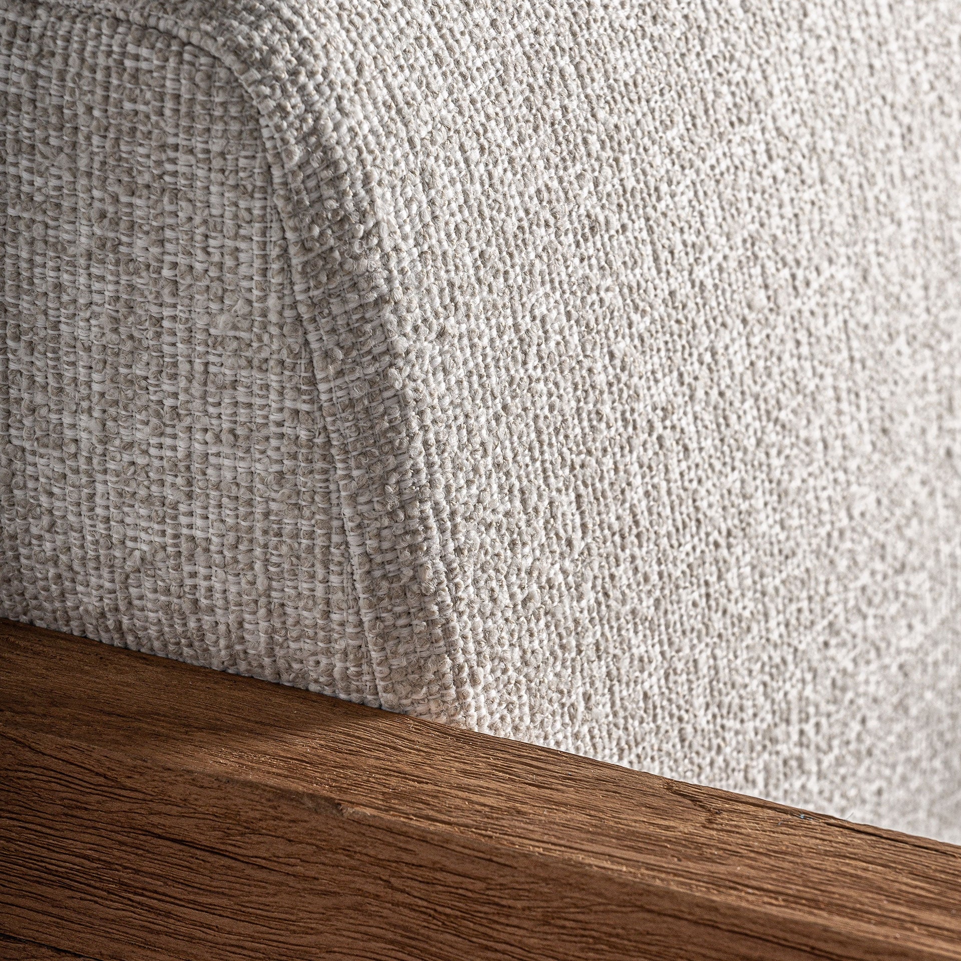 Fauteuil extérieur teck recyclé et tissu beige | VICAL Testa | REMO-HOME, mobilier design et décoration d'intérieur