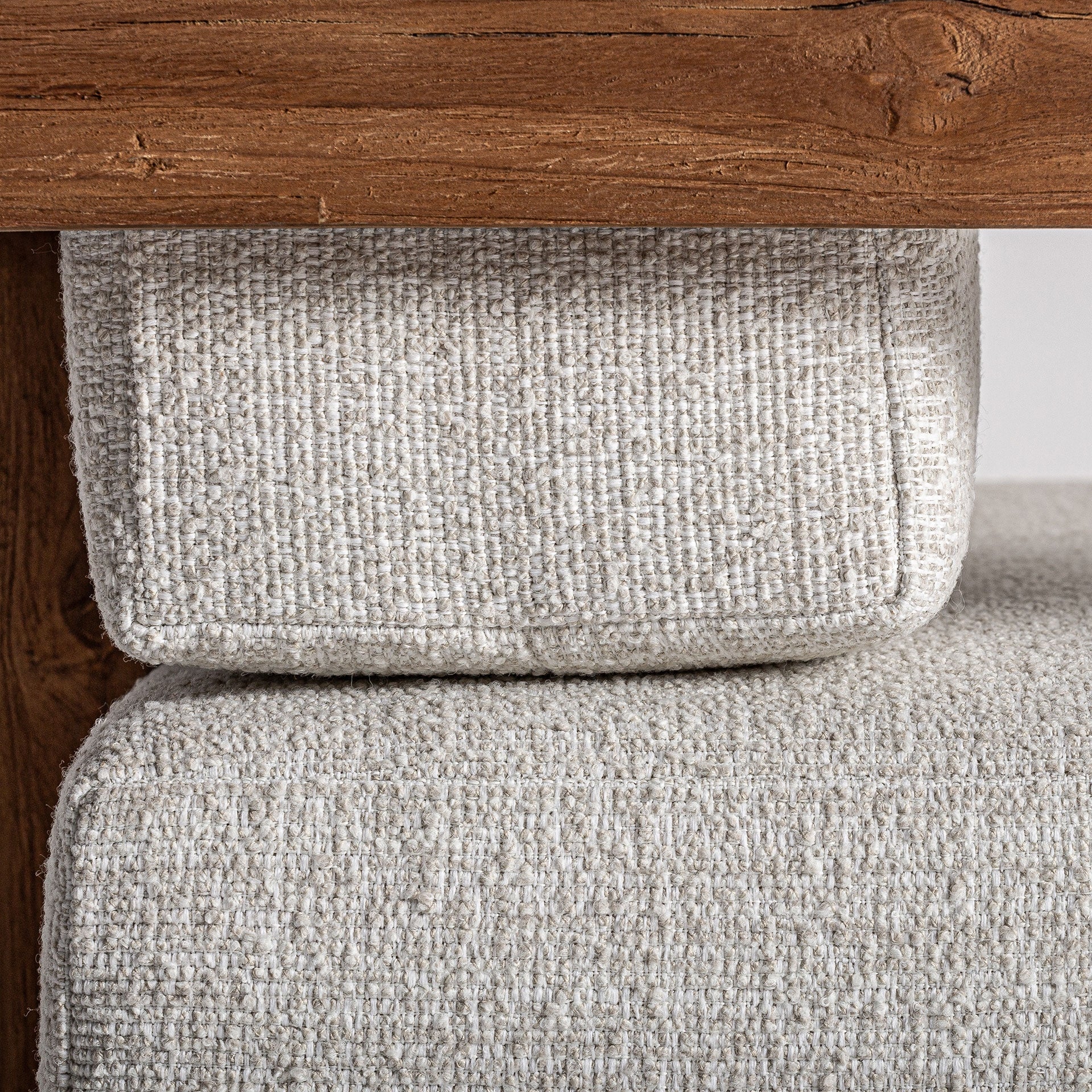 Fauteuil extérieur teck recyclé et tissu beige | VICAL Testa | REMO-HOME, mobilier design et décoration d'intérieur