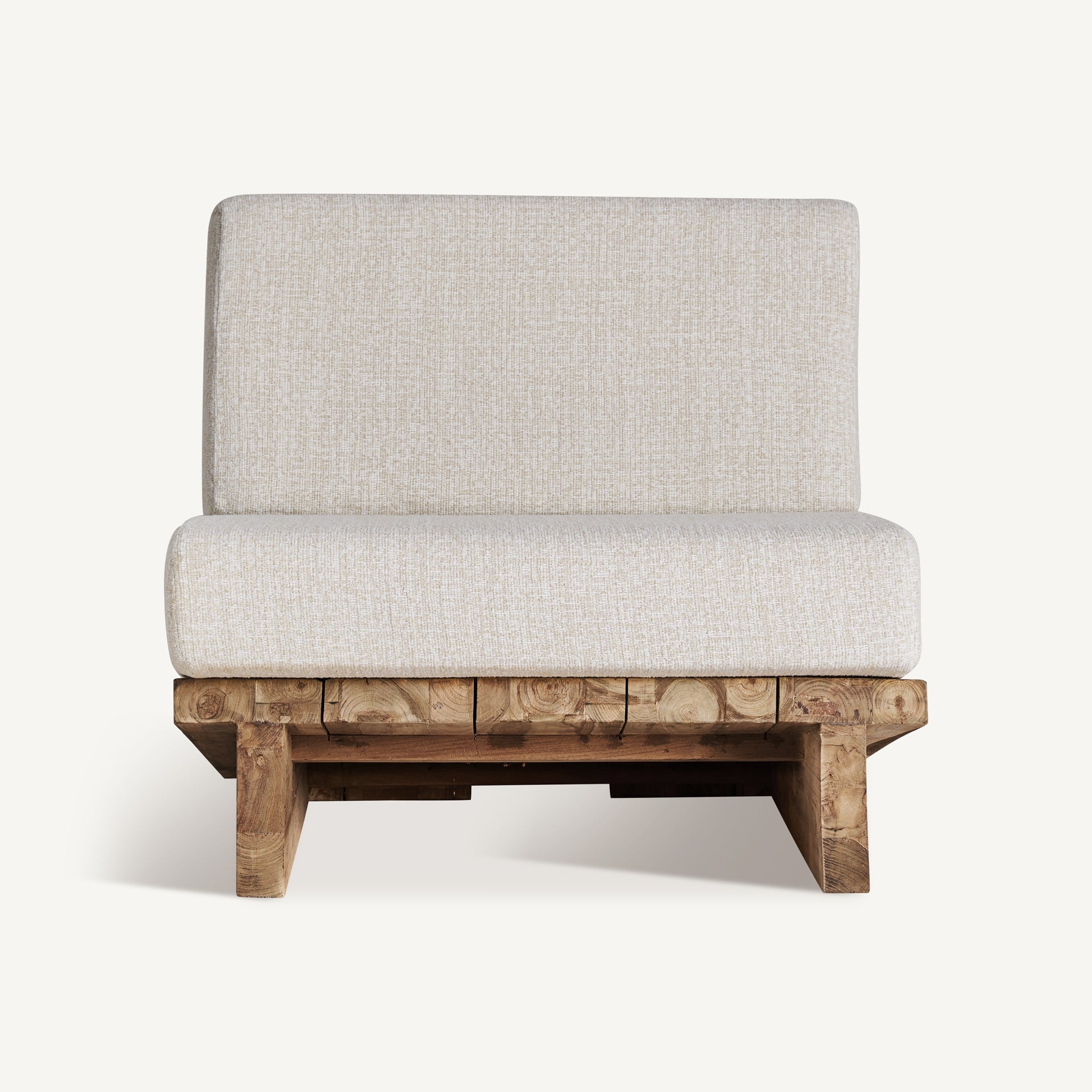 Fauteuil extérieur teck recyclé et tissu housse amovible | VICAL Pure | REMO-HOME, mobilier design et décoration d'intérieur