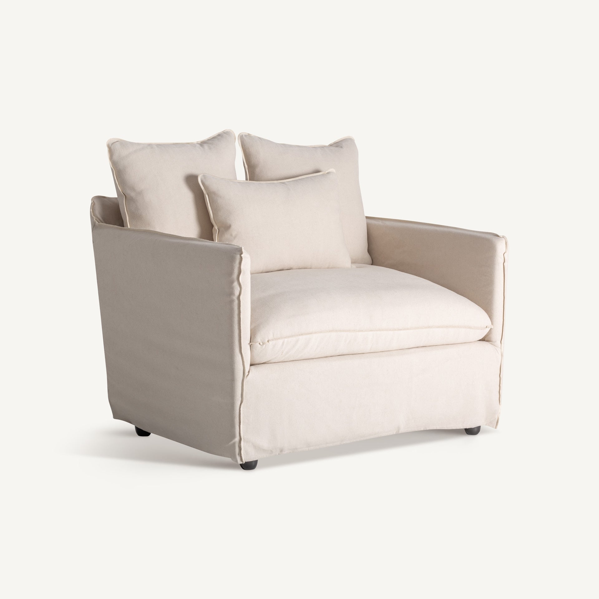 Fauteuil lin beige et coton | VICAL Pugnac | REMO-HOME, mobilier design et décoration d'intérieur