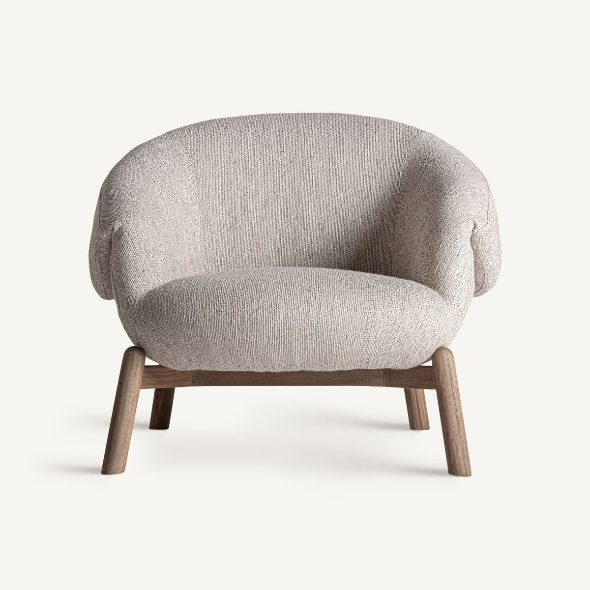 Fauteuil rond en tissu beige | VICAL Jacquard | REMO-HOME, mobilier design et décoration d'intérieur