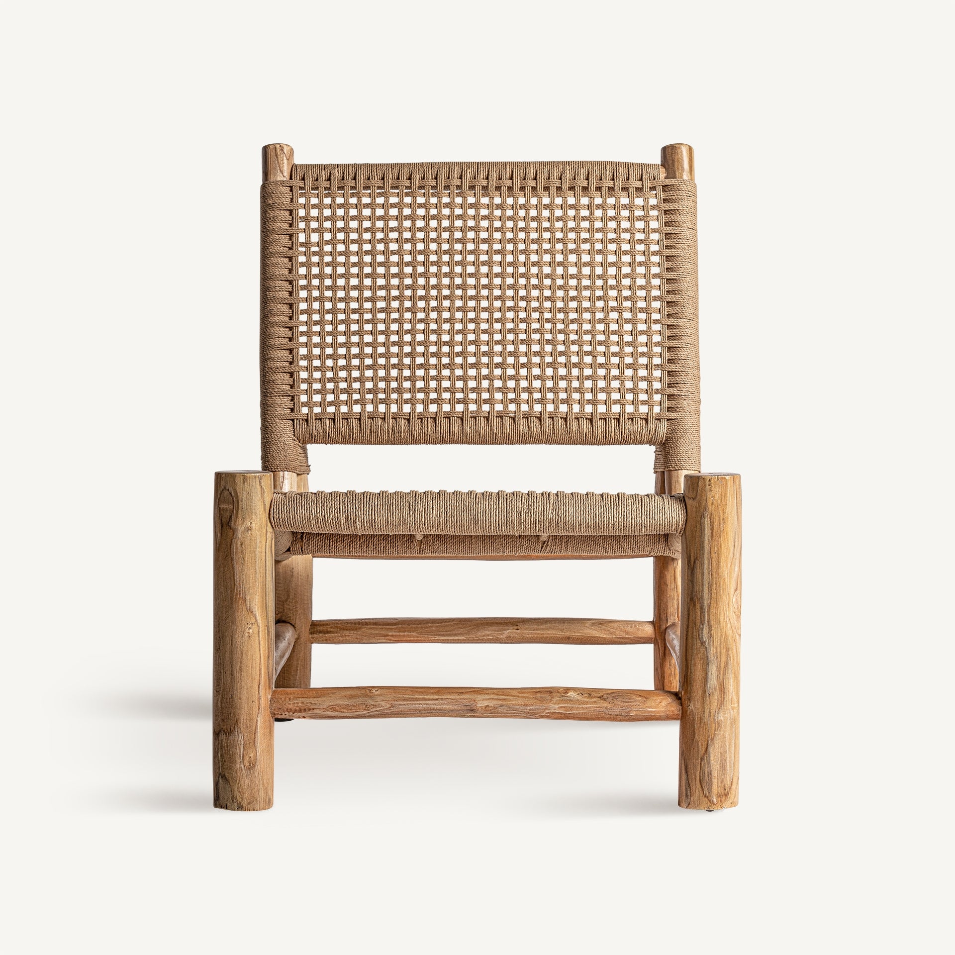 Fauteuil vintage teck et chanvre naturel | VICAL Mouzaki | REMO-HOME, mobilier design et décoration d'intérieur