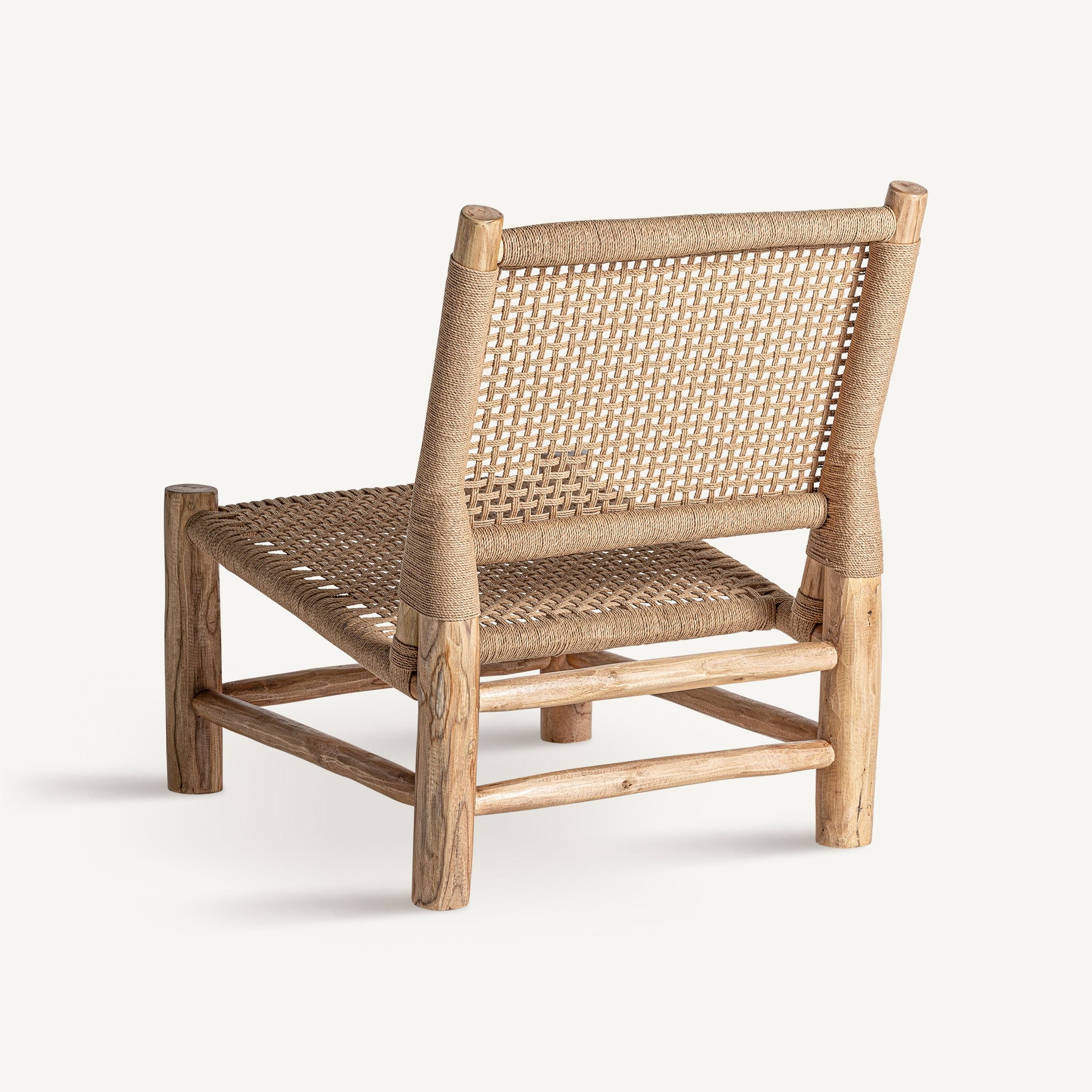 Fauteuil vintage teck et chanvre naturel | VICAL Mouzaki | REMO-HOME, mobilier design et décoration d'intérieur